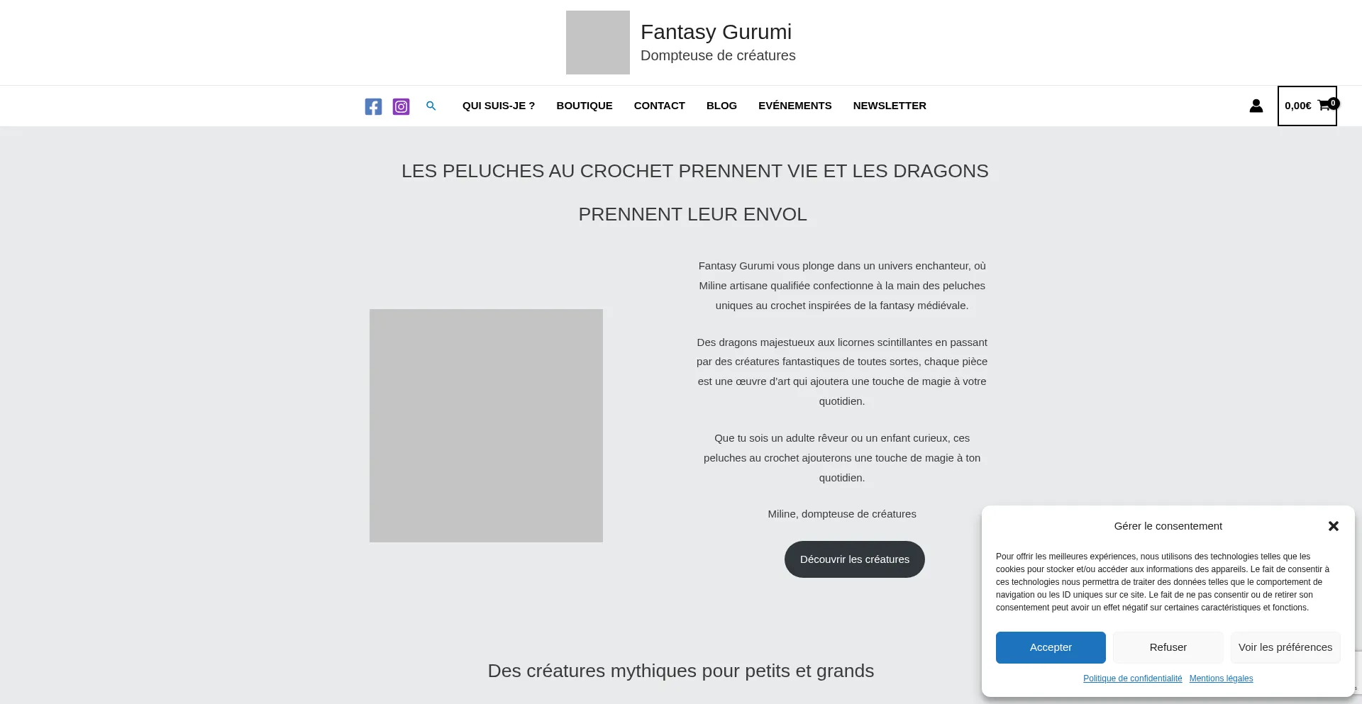 Website screenshot of Fantasygurumi.com
