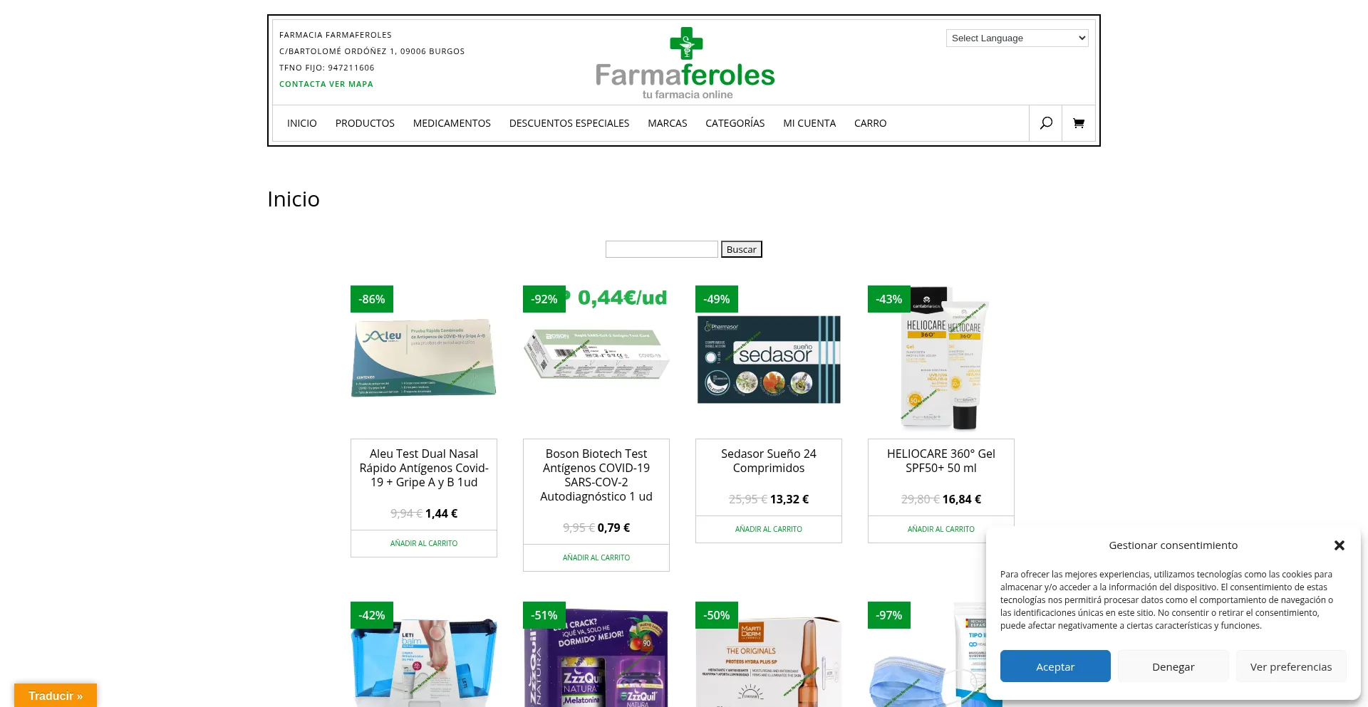 Farmaferoles.es Screenshot