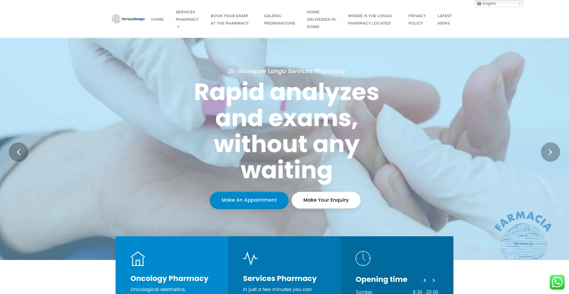 Website screenshot of Farmalongo.it