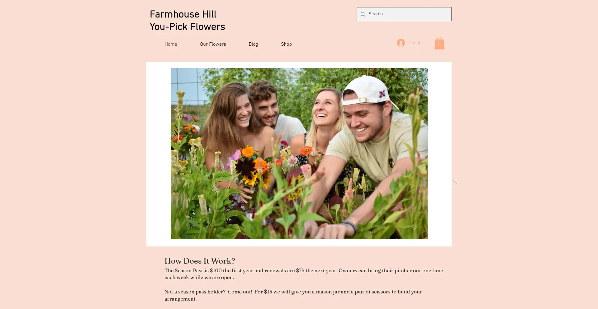 Website screenshot of Farmhousehill.net