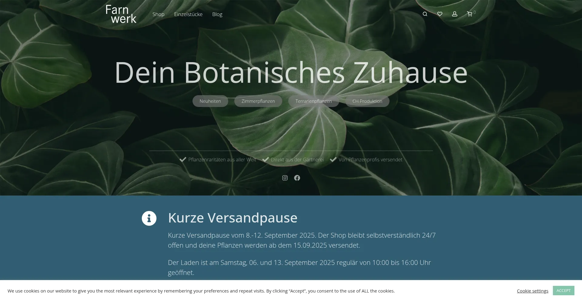 Website screenshot of Farnwerk.ch