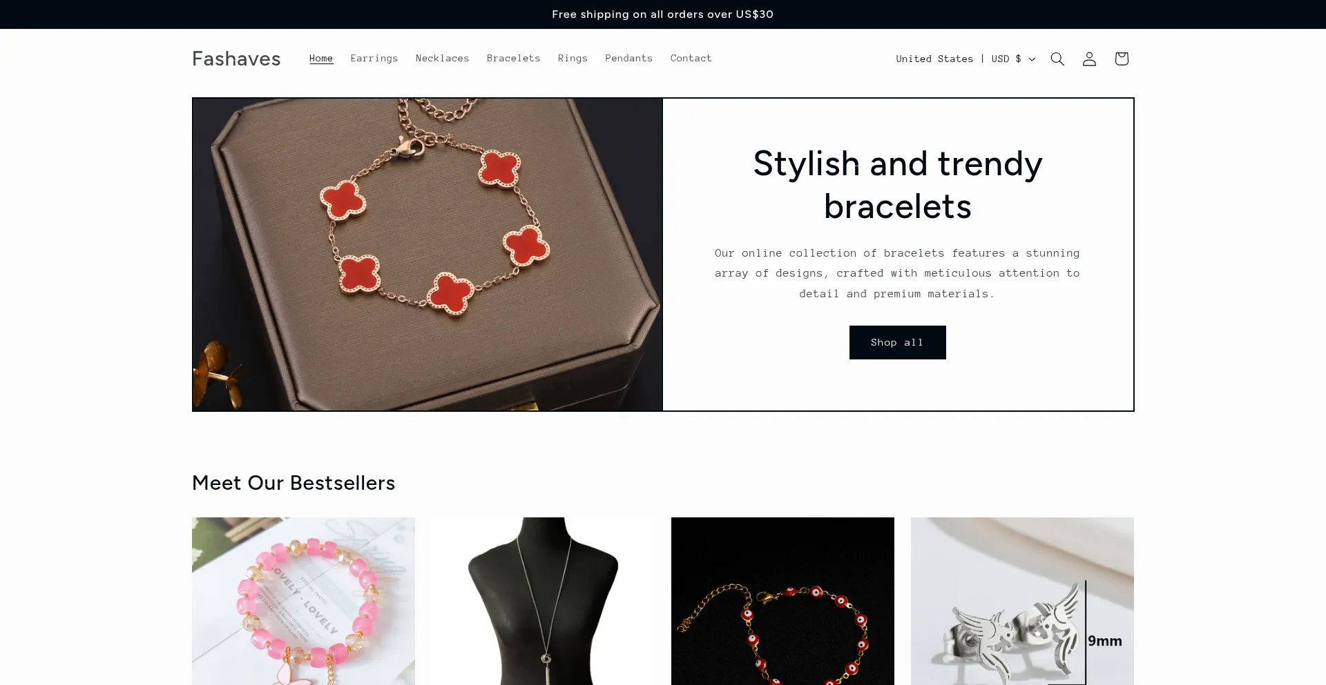 Website screenshot of Fashaves.com