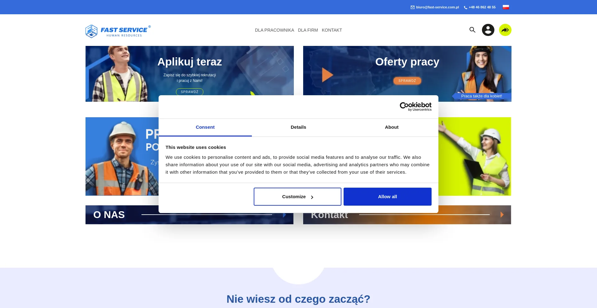 Website screenshot of Fast-service.com.pl