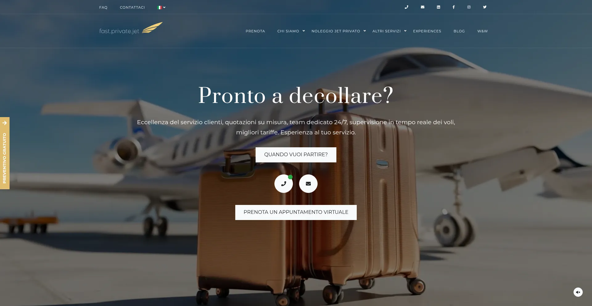 Website screenshot of Fastprivatejet.com