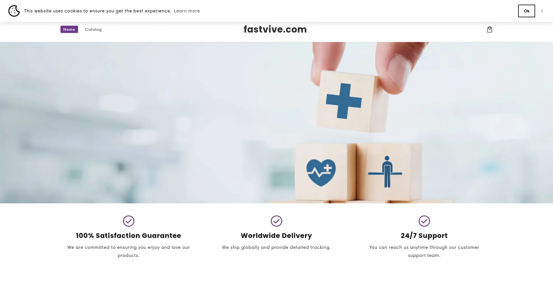 Website screenshot of Fastvive.com