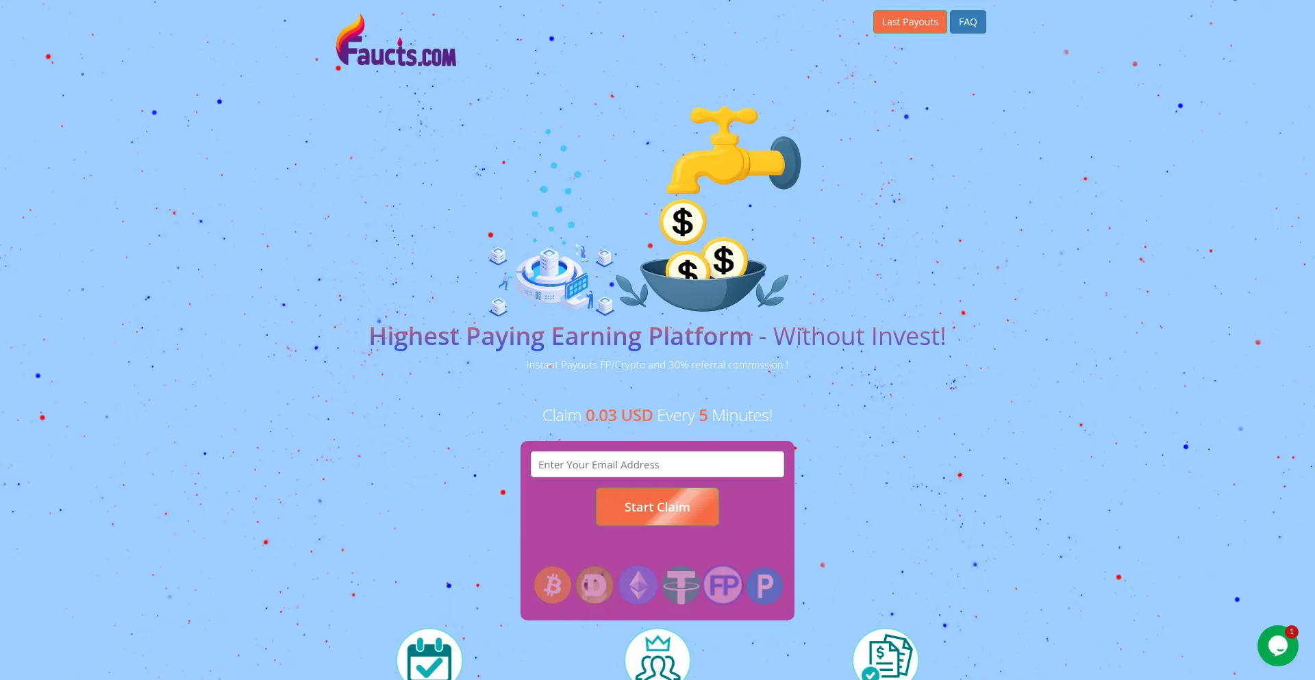 Website screenshot of Faucts.com