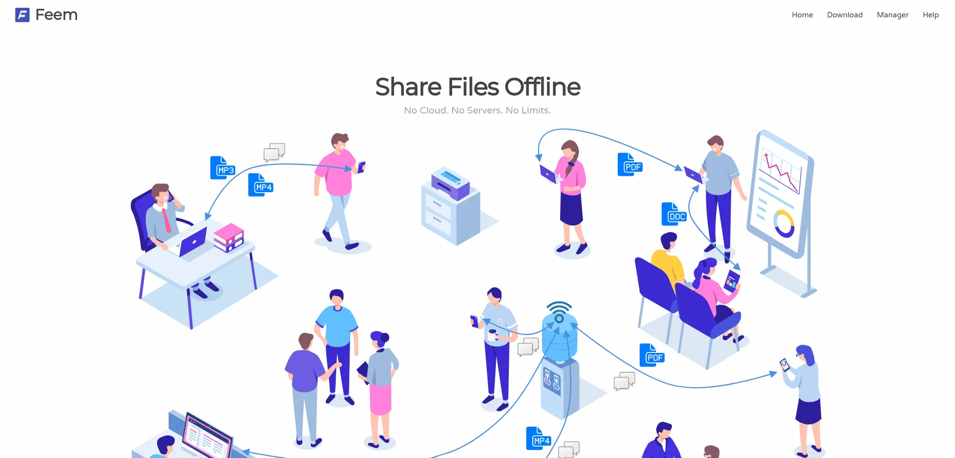 Website screenshot of Feem.io