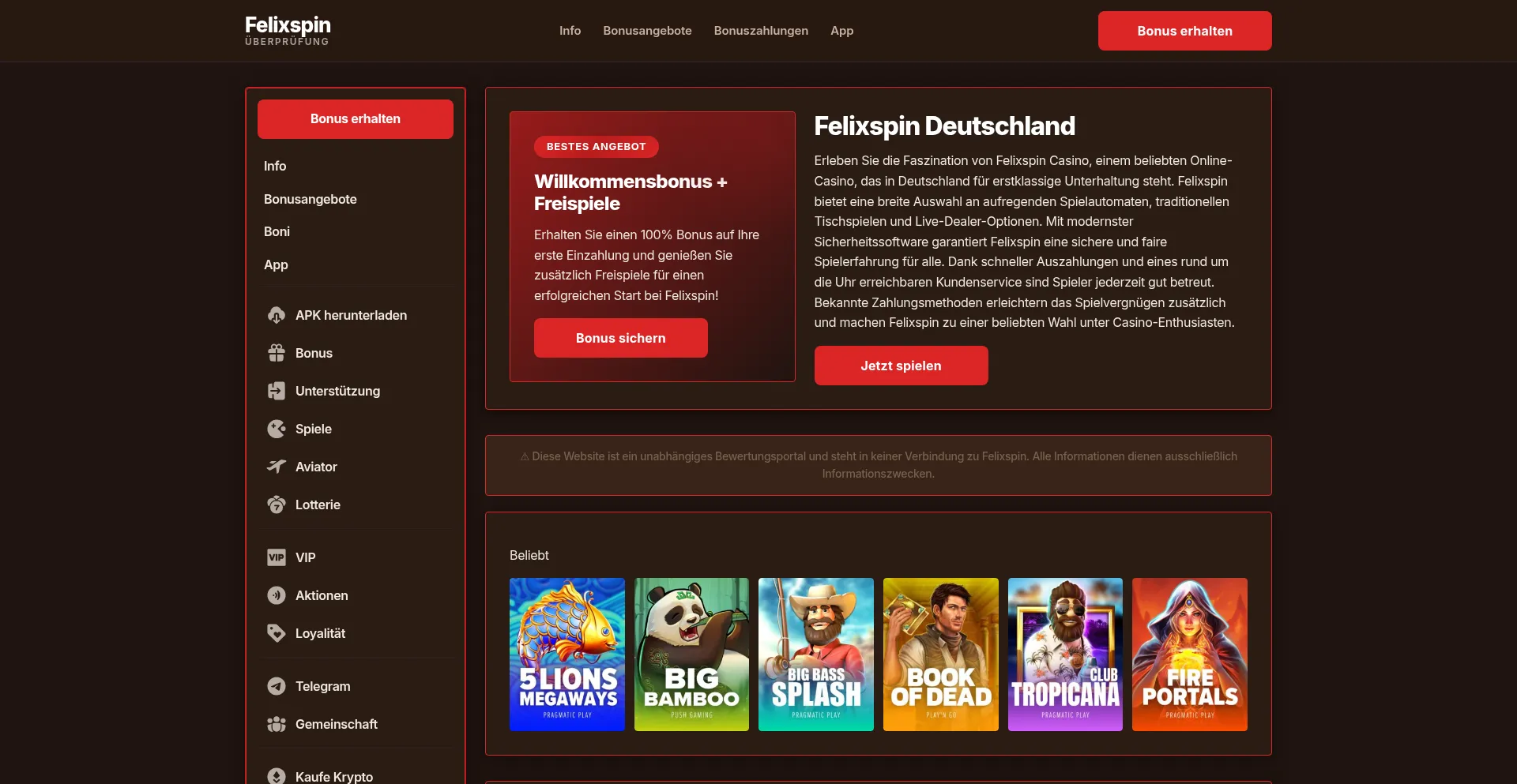 Felixspindeutschland.com