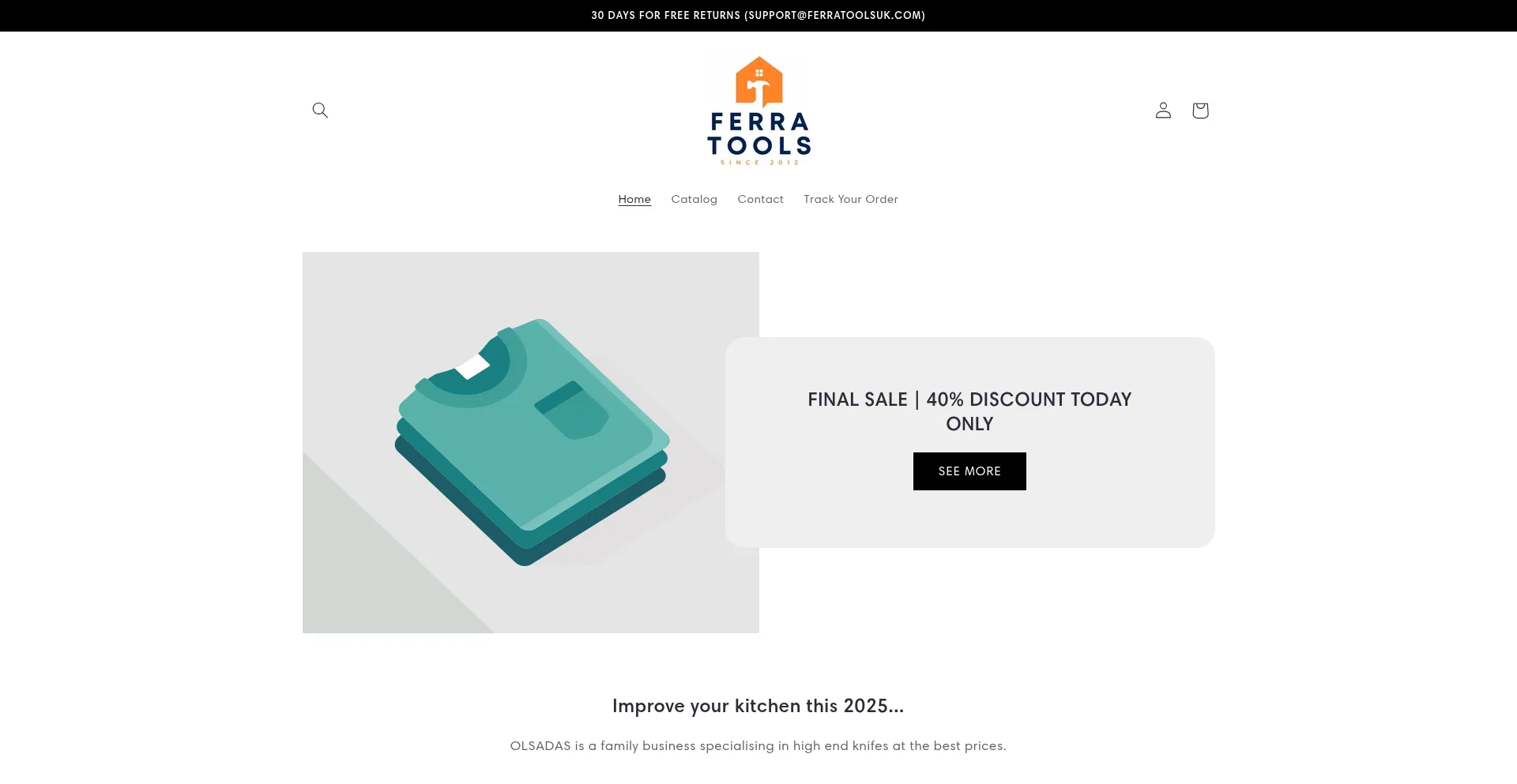 Website screenshot of Ferratoolsuk.com