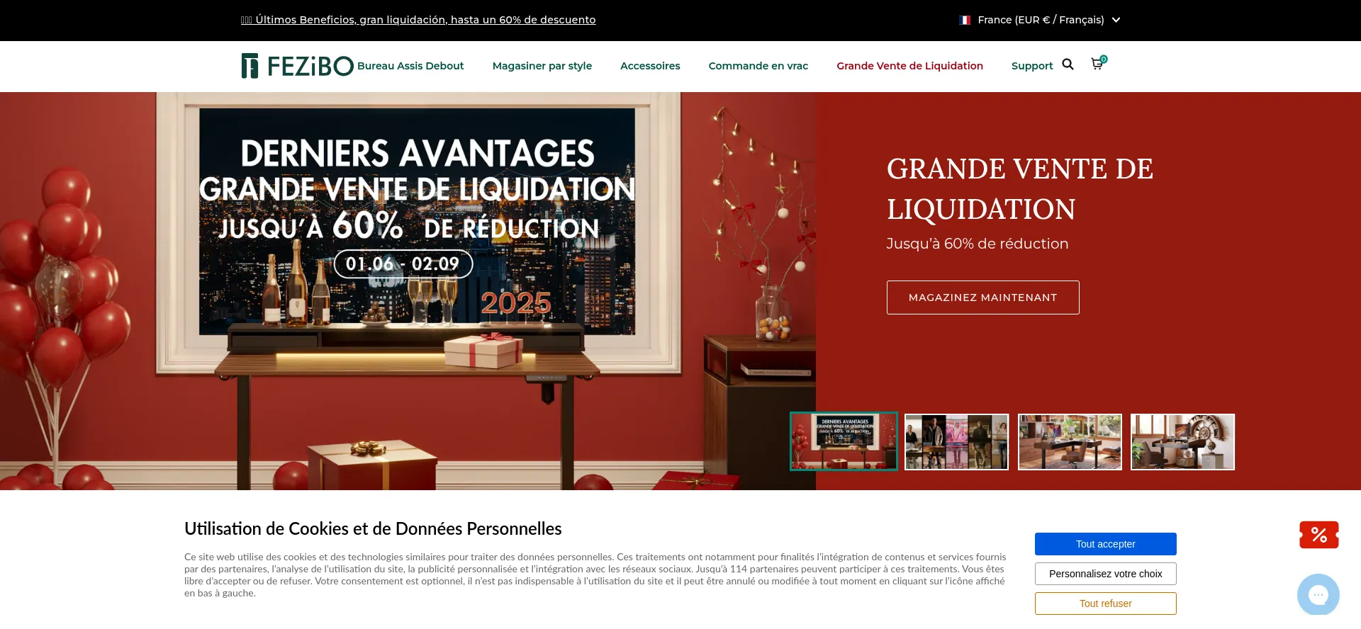 Website screenshot of Fezibo.fr