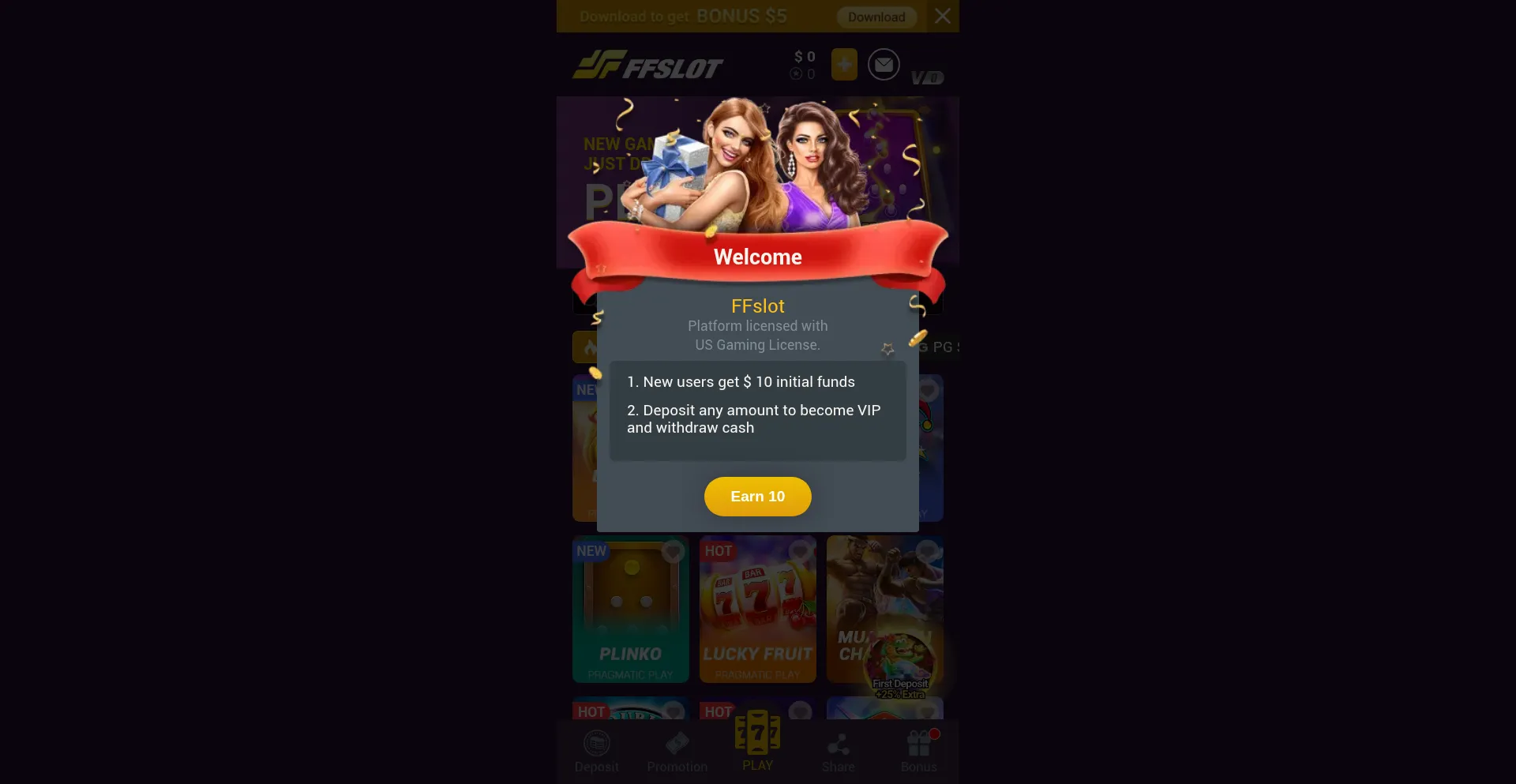Website screenshot of Ffslot.vip