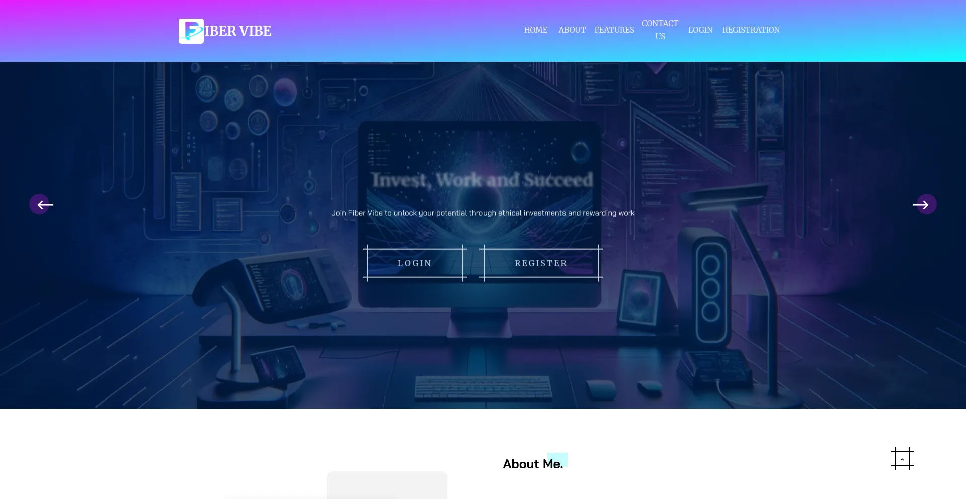 Website screenshot of Fiber-vibe.com