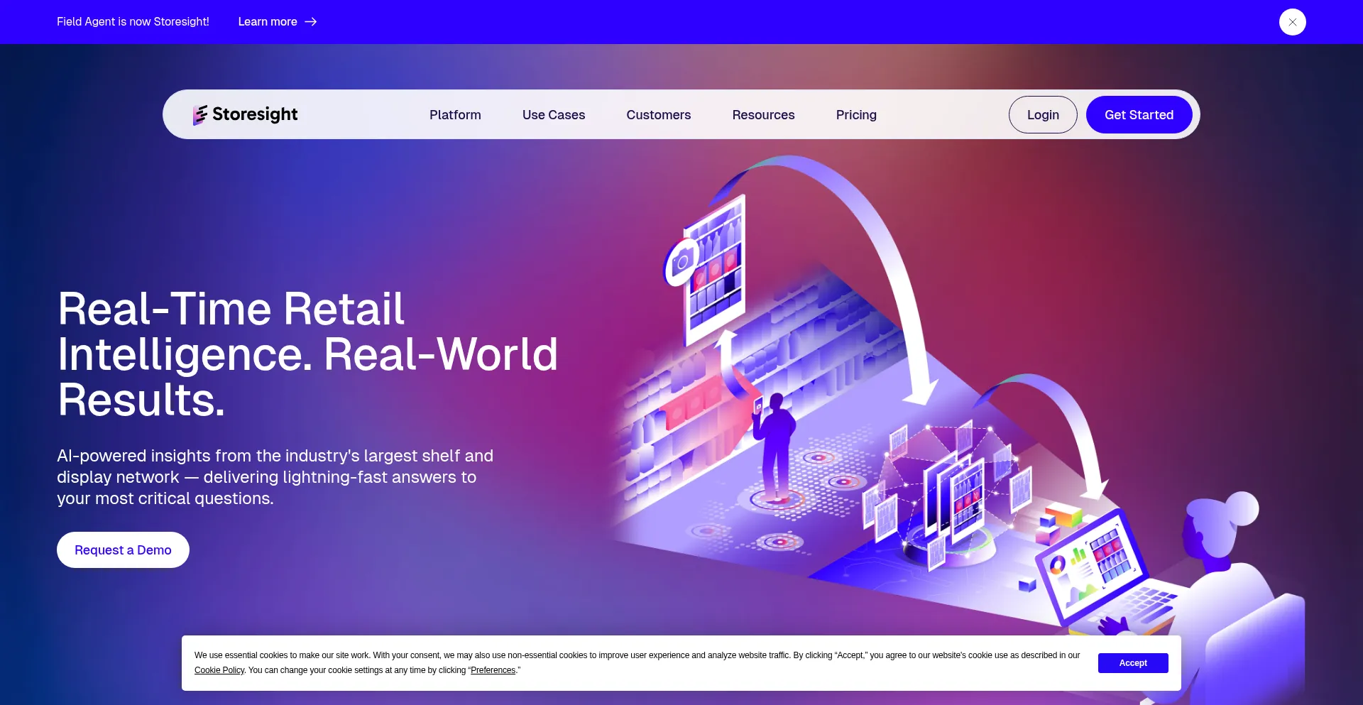 Website screenshot of Fieldagent.net