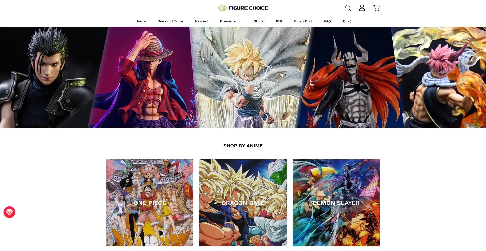 Website screenshot of Figurechoice.com