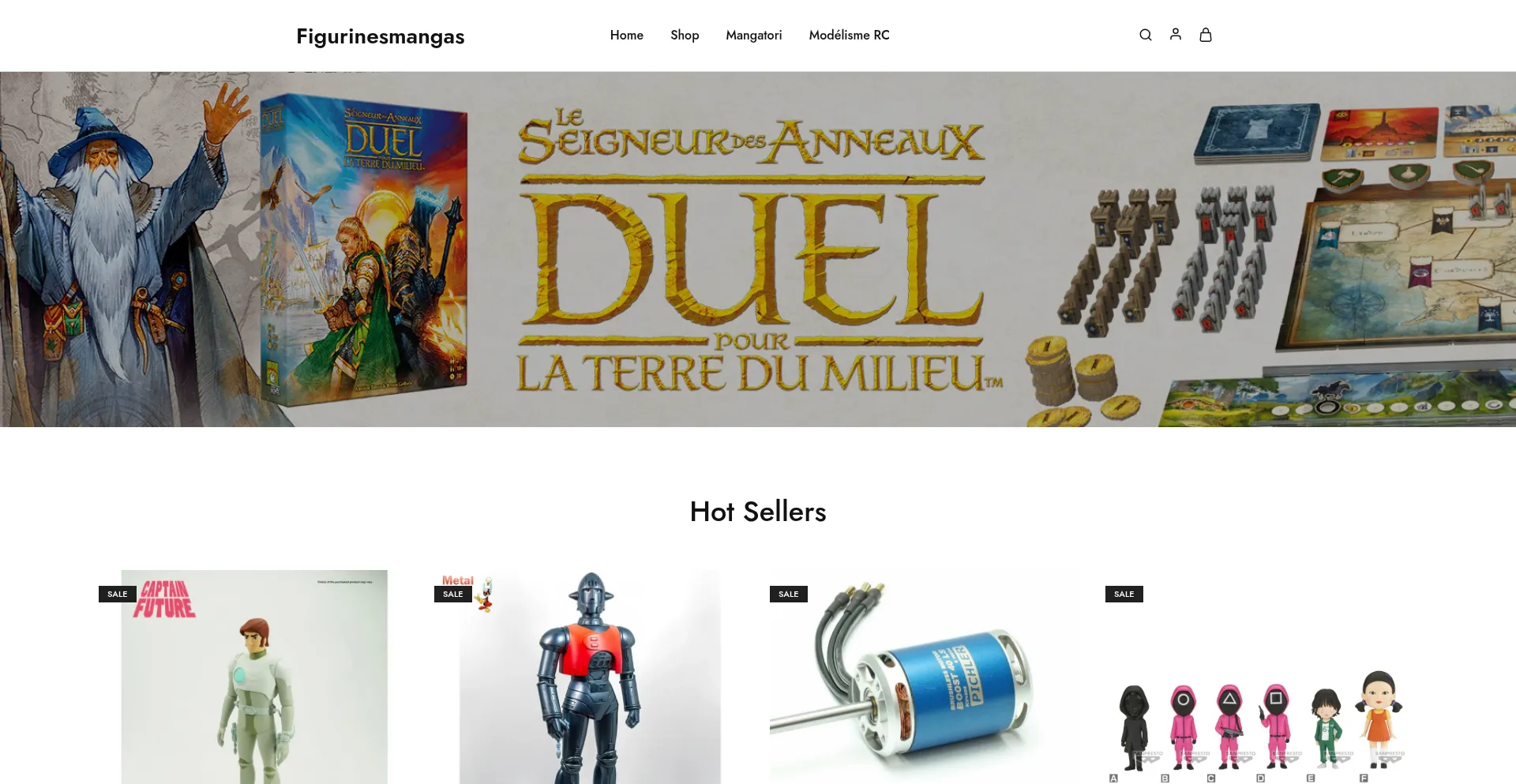 Website screenshot of Figurinesmangas.com