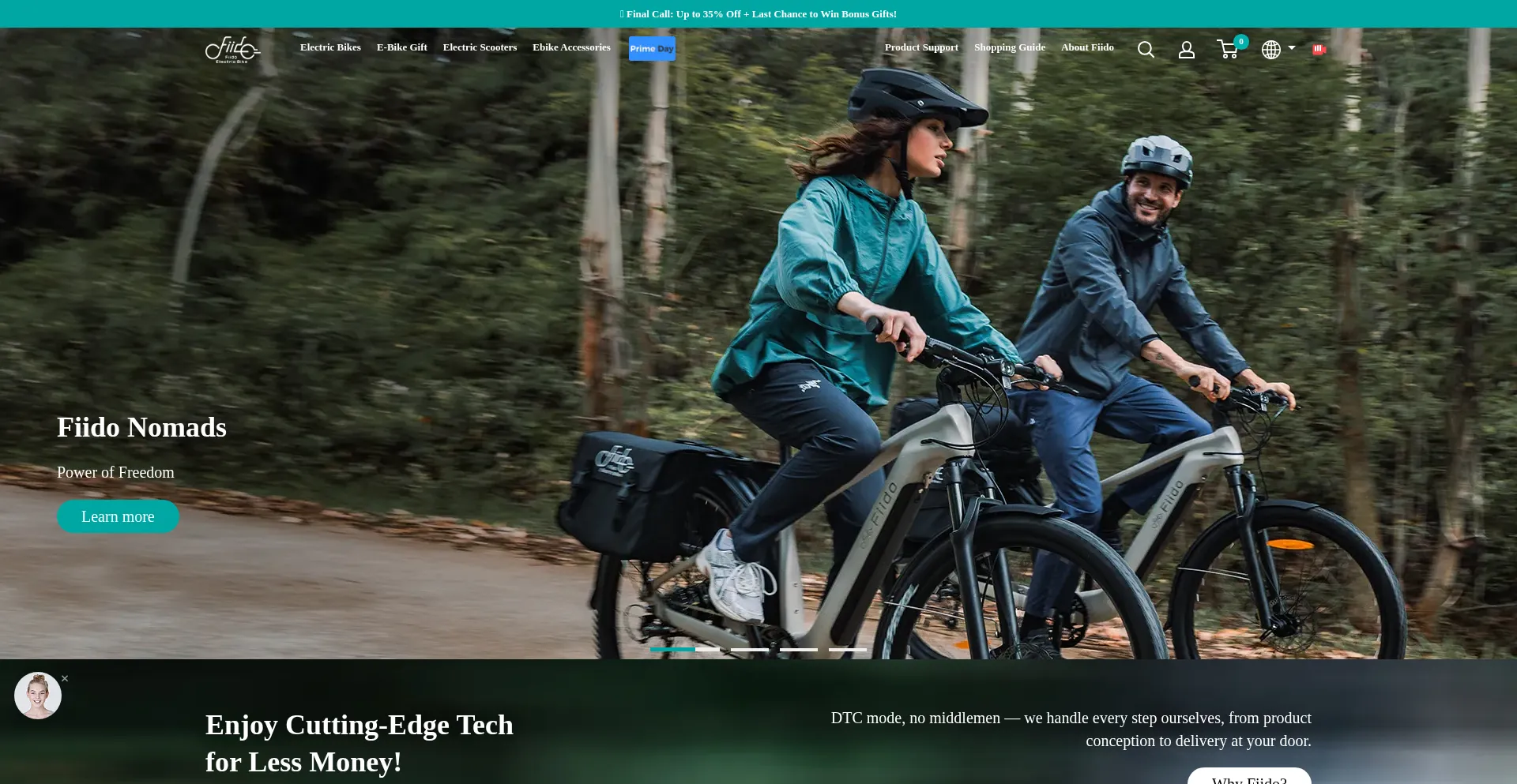Website screenshot of Fiido.com