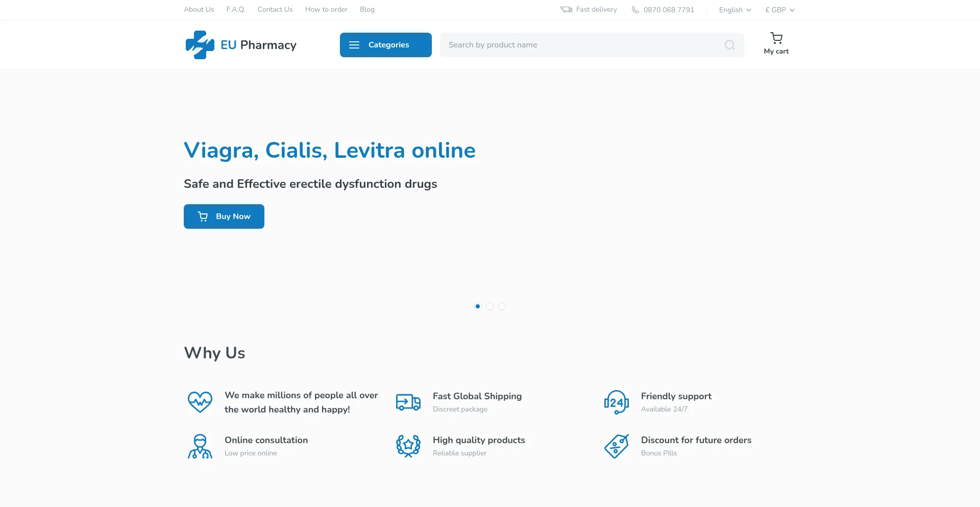 Website screenshot of Findpills.eu