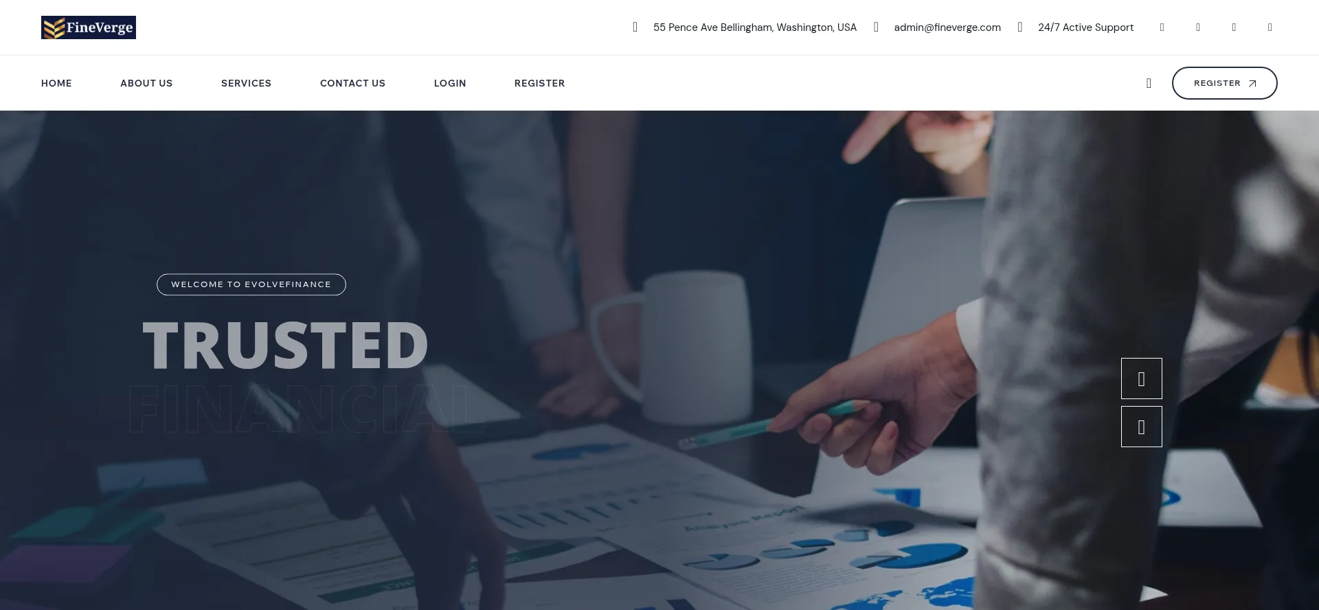 Website screenshot of Fineverge.com