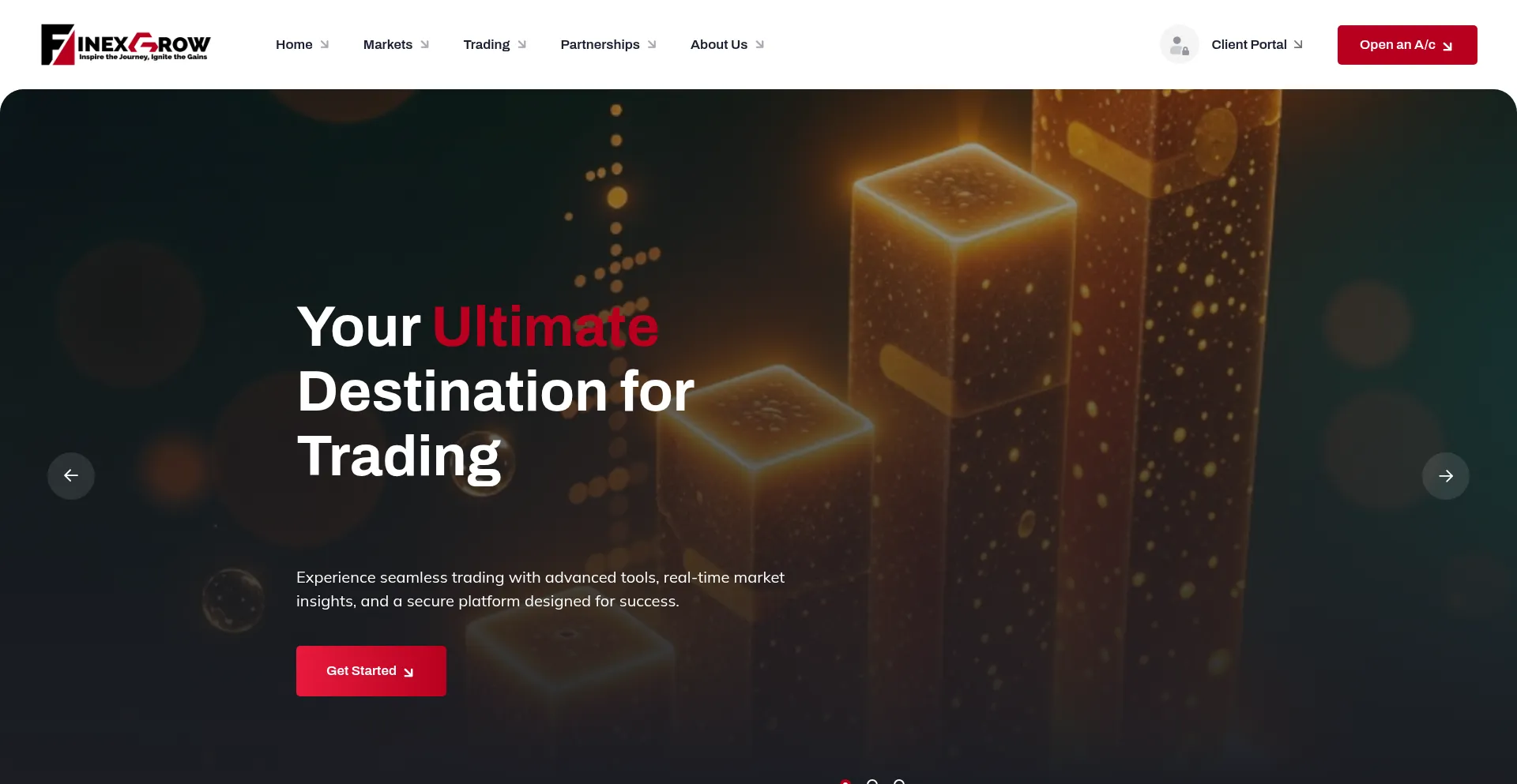 Website screenshot of Finexgrow.com