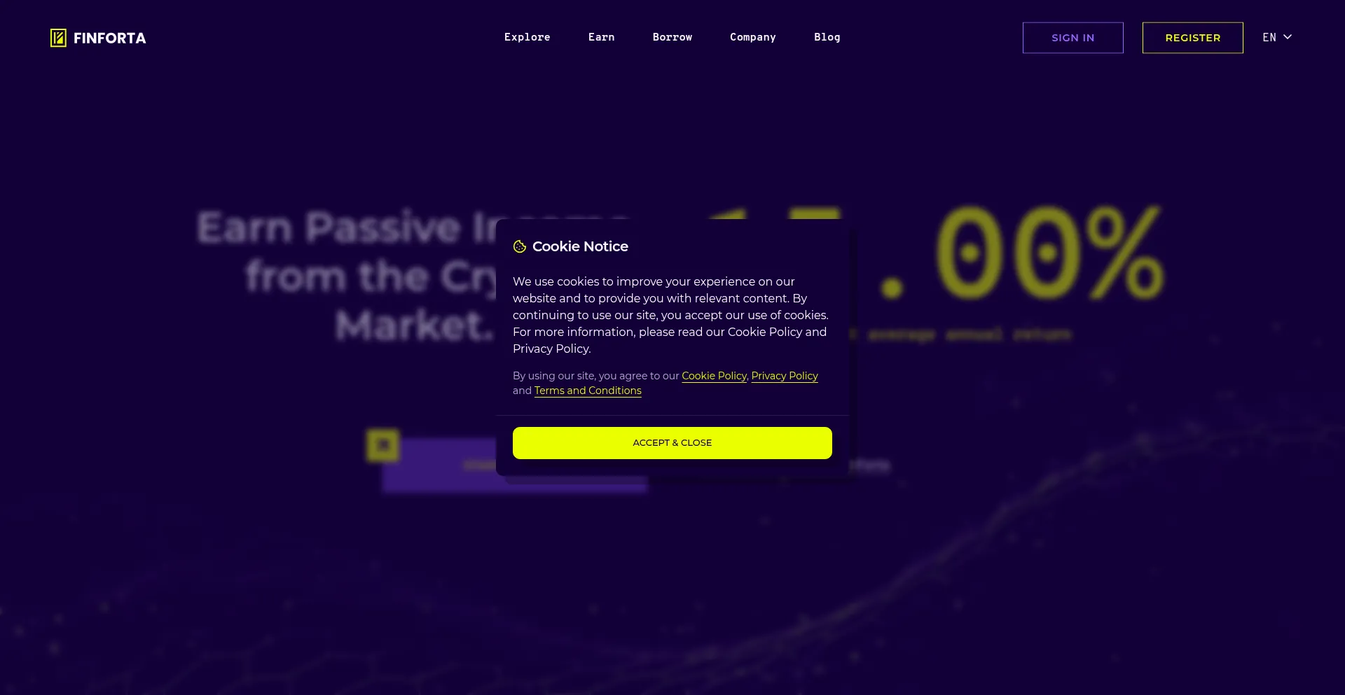 Website screenshot of Finforta.com