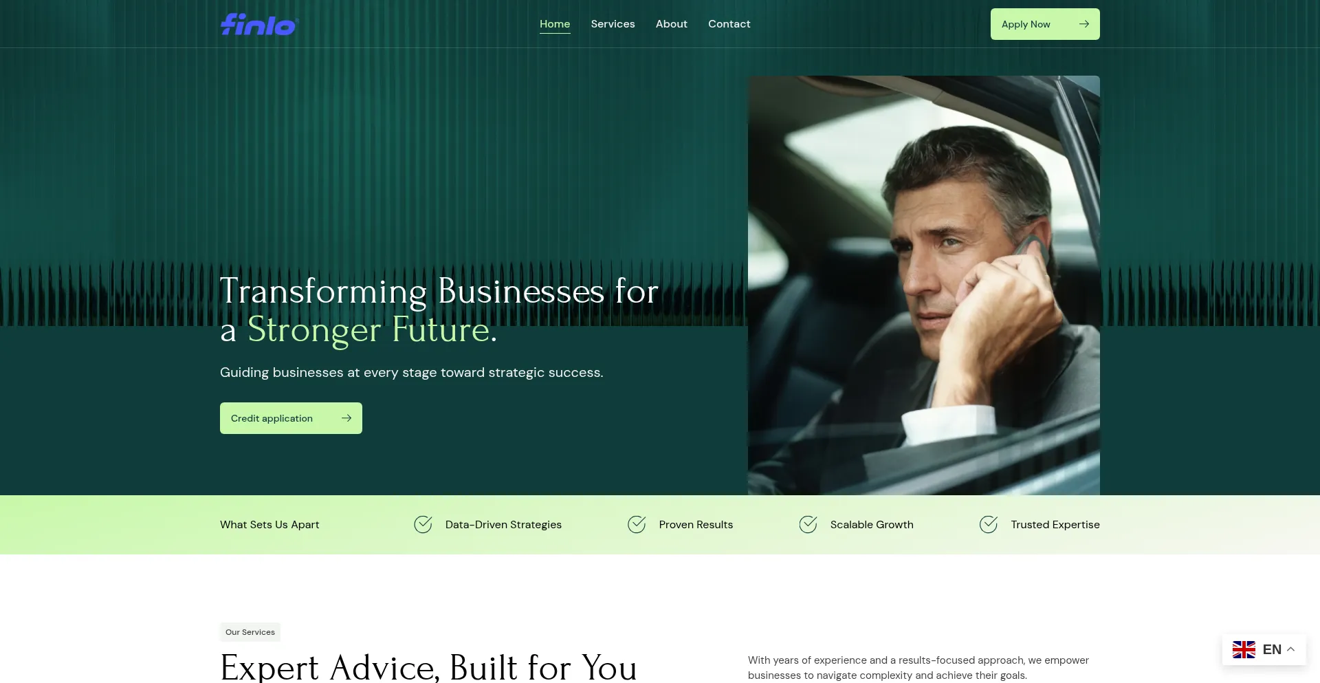 Website screenshot of Finlo-group.com