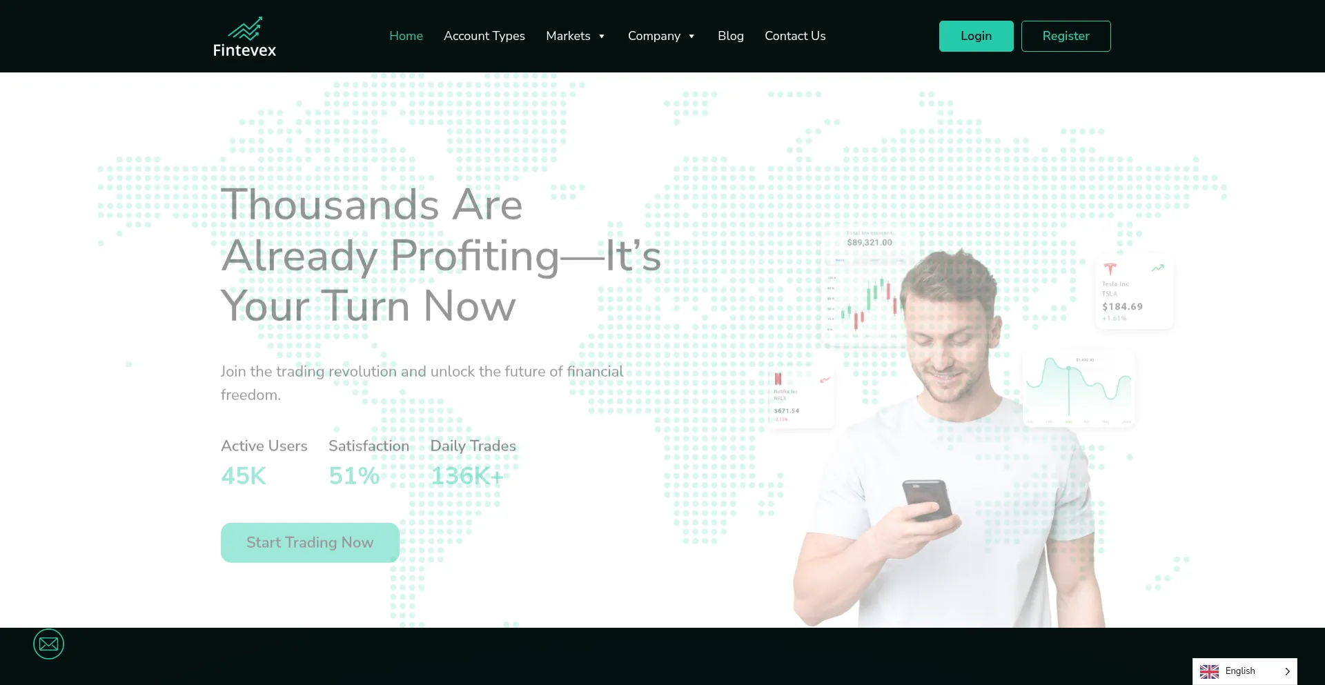 Website screenshot of Fintevex.io