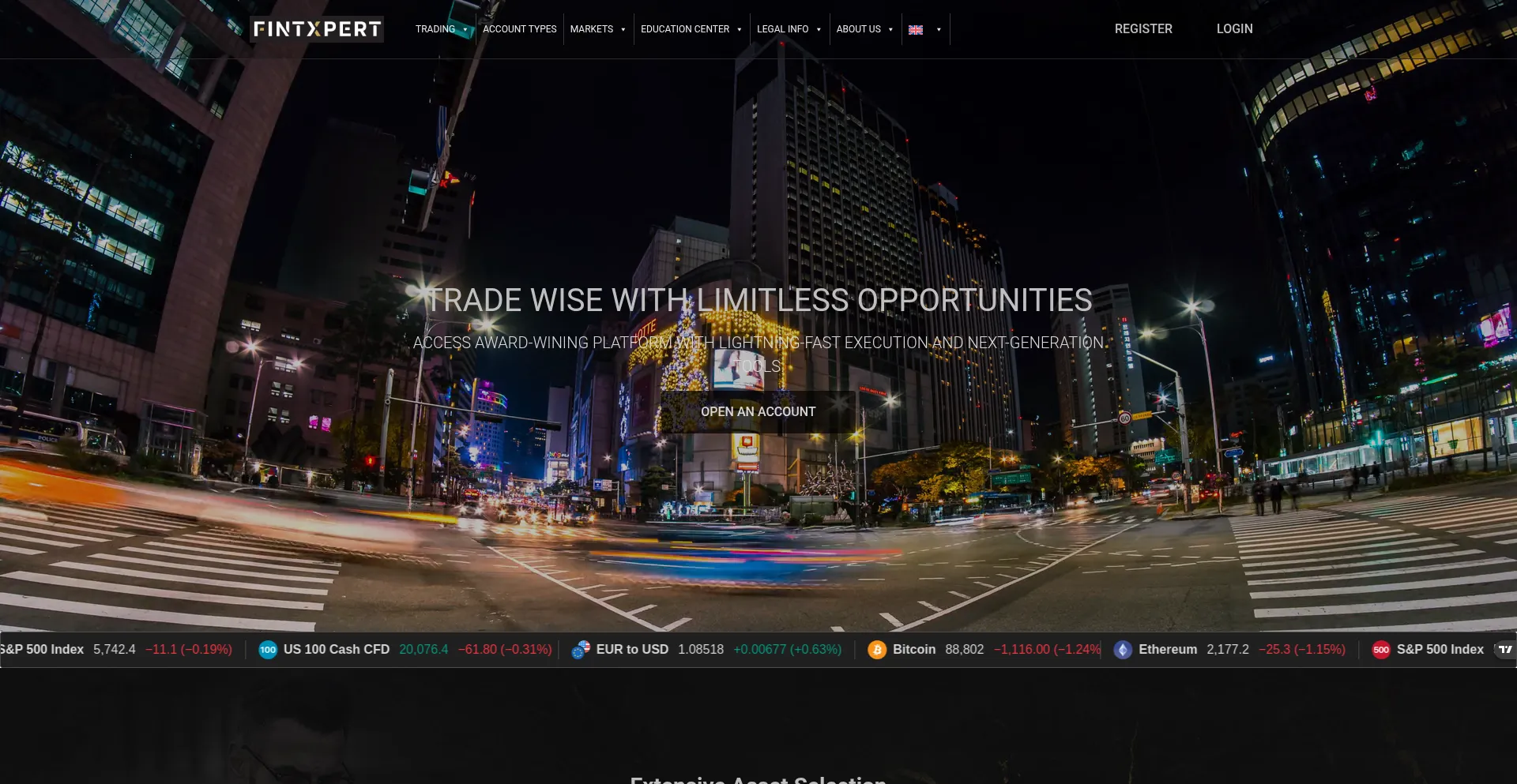 Website screenshot of Fintxpert.com