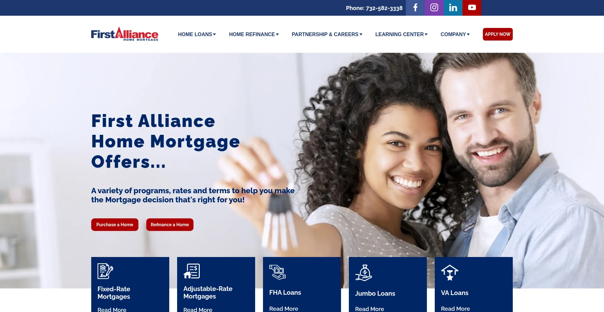 Website screenshot of Firstalliancehomemortgage.com