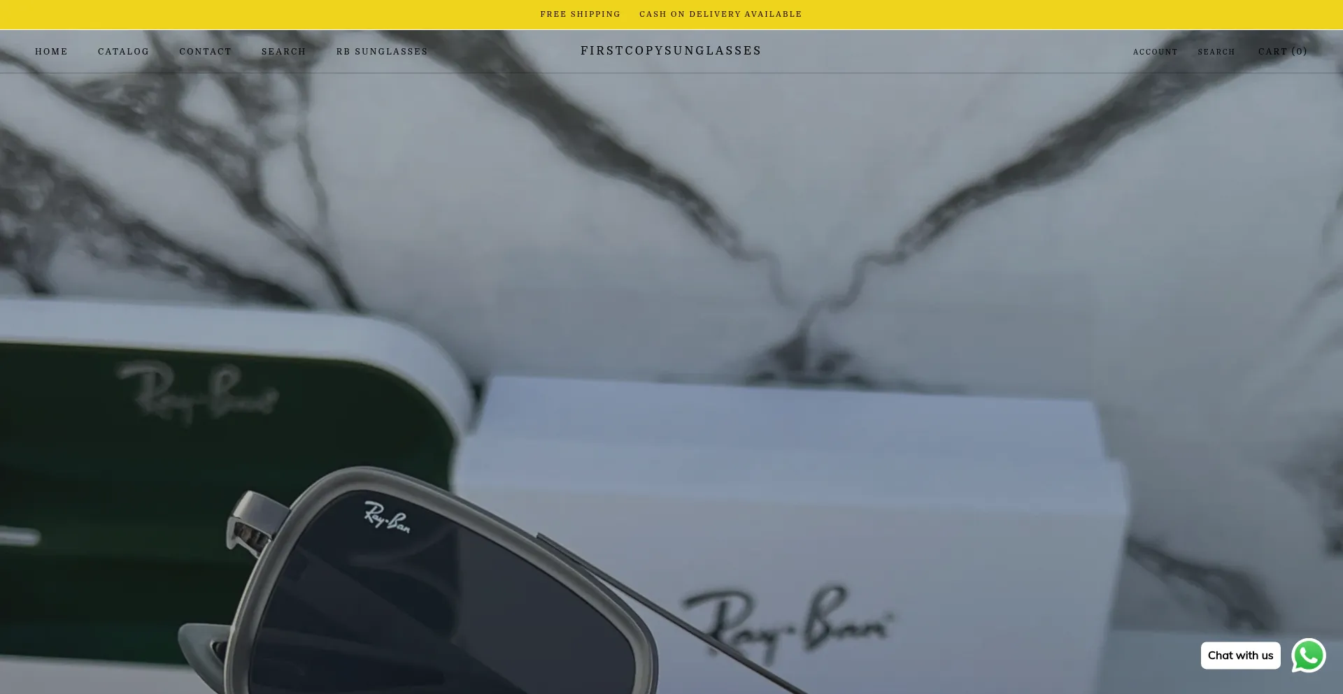 Website screenshot of Firstcopysunglasses.com
