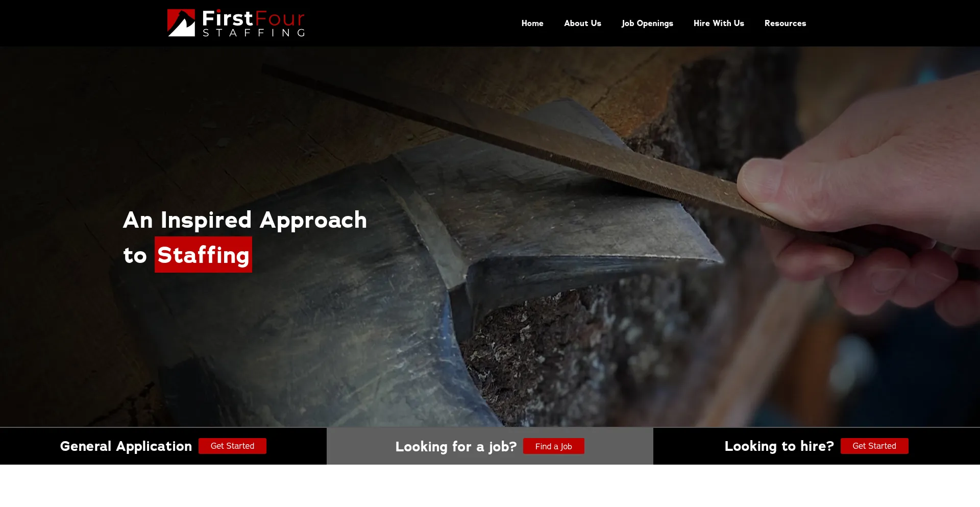 Website screenshot of Firstfourstaffing.com