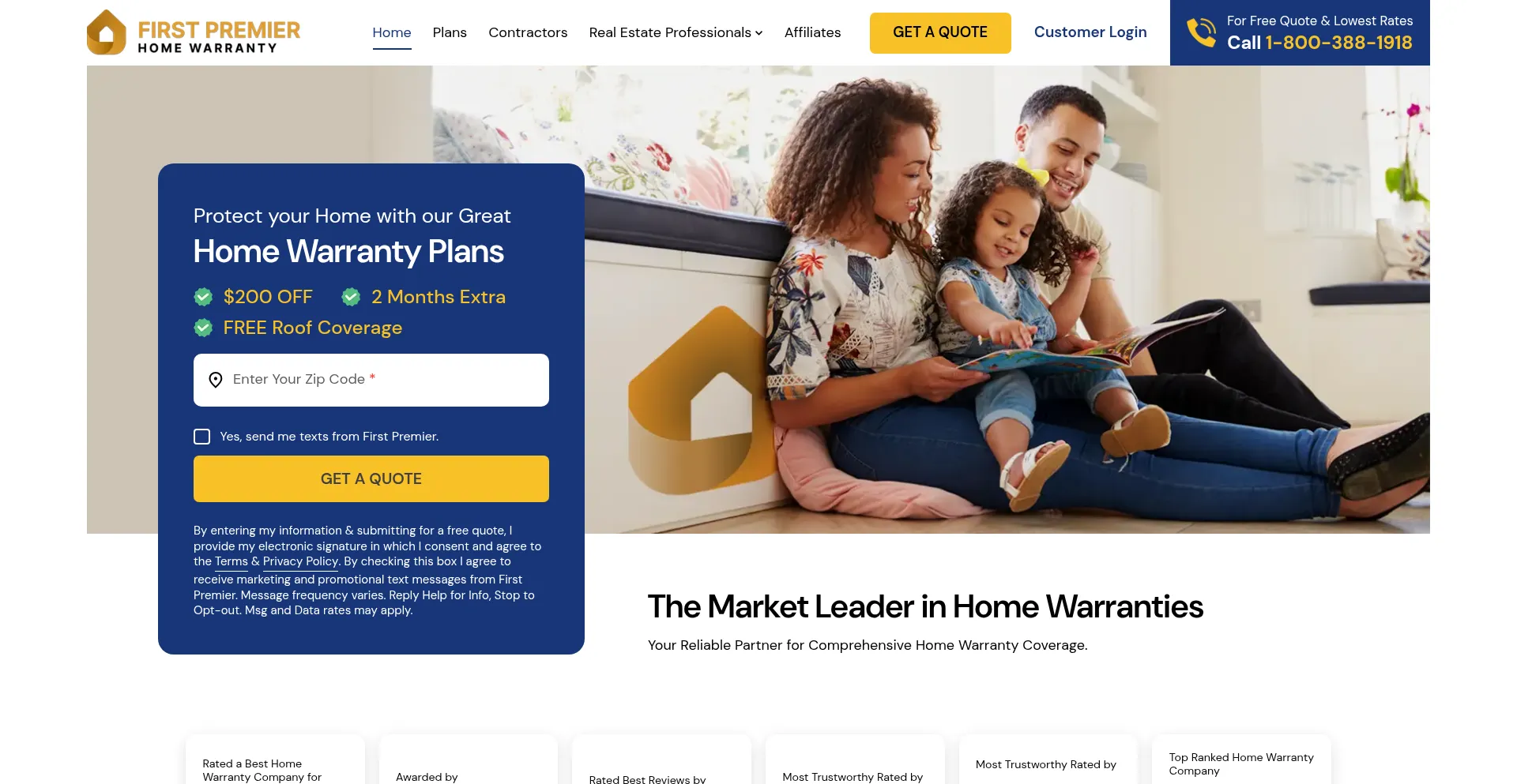 Firstpremierhomewarranty.com Screenshot