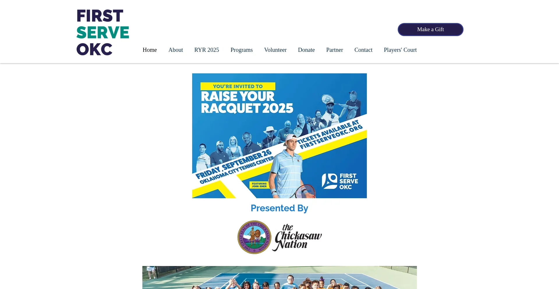 Website screenshot of Firstserveokc.org