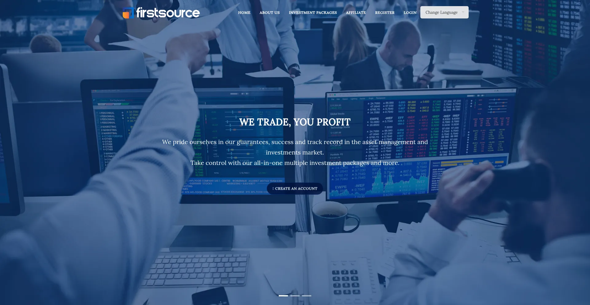 Website screenshot of Firstsourceinvest.com
