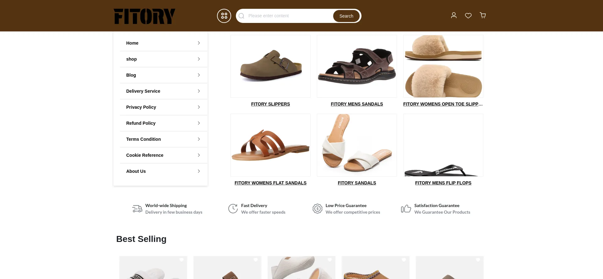 Website screenshot of Fitory.shop