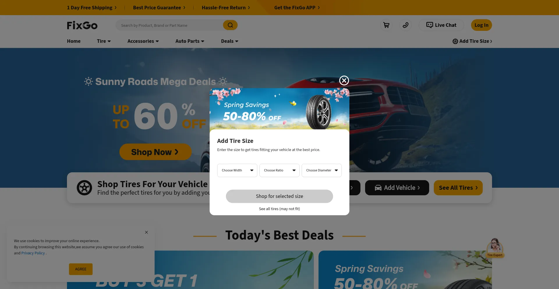 Website screenshot of Fixgo.com