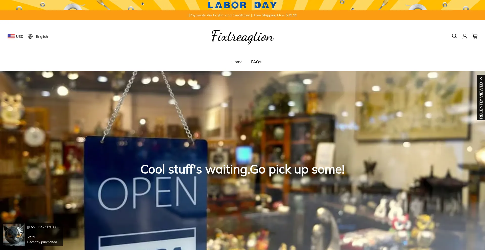 Website screenshot of Fixtreagtion.com