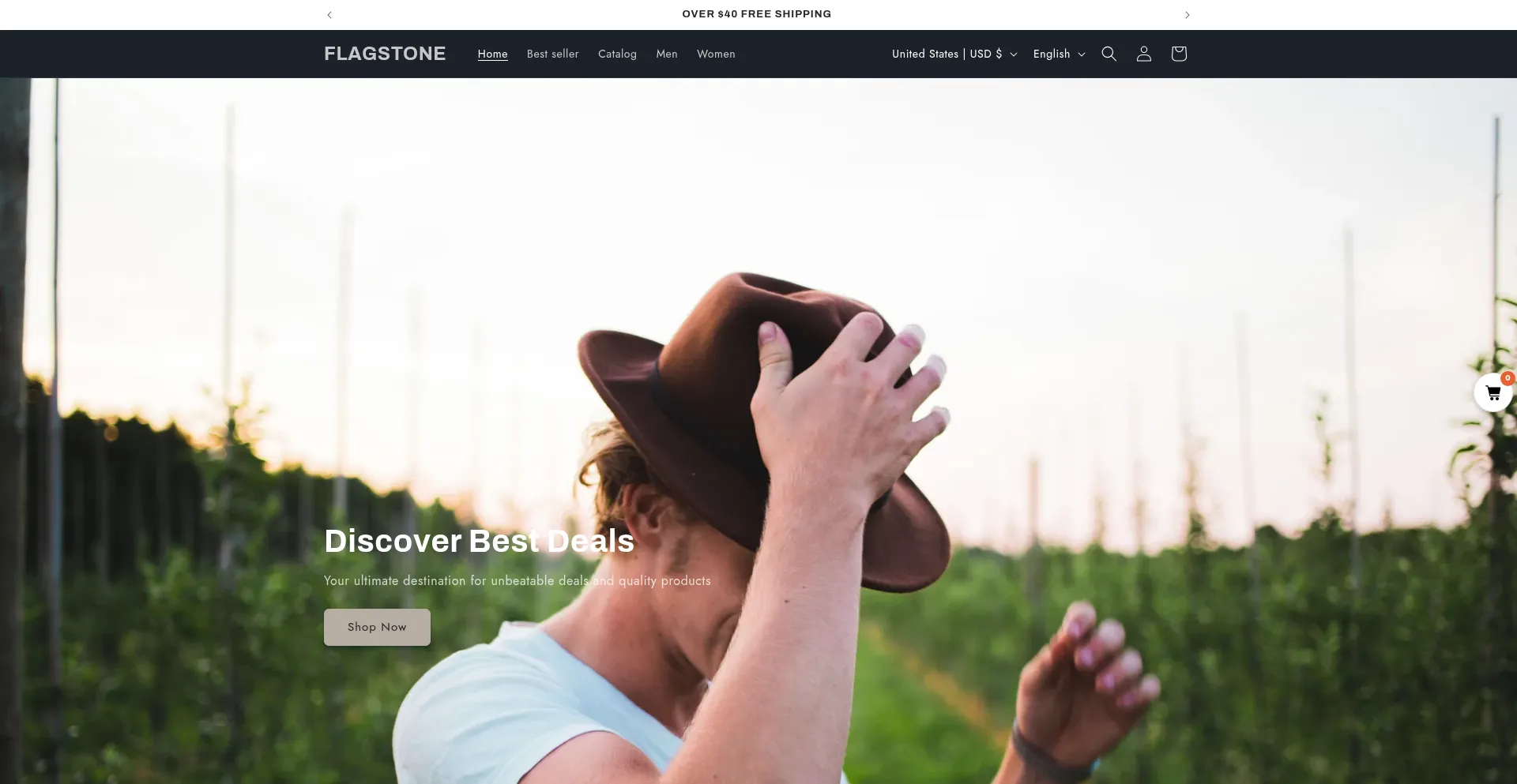 Website screenshot of Flagstones.shop