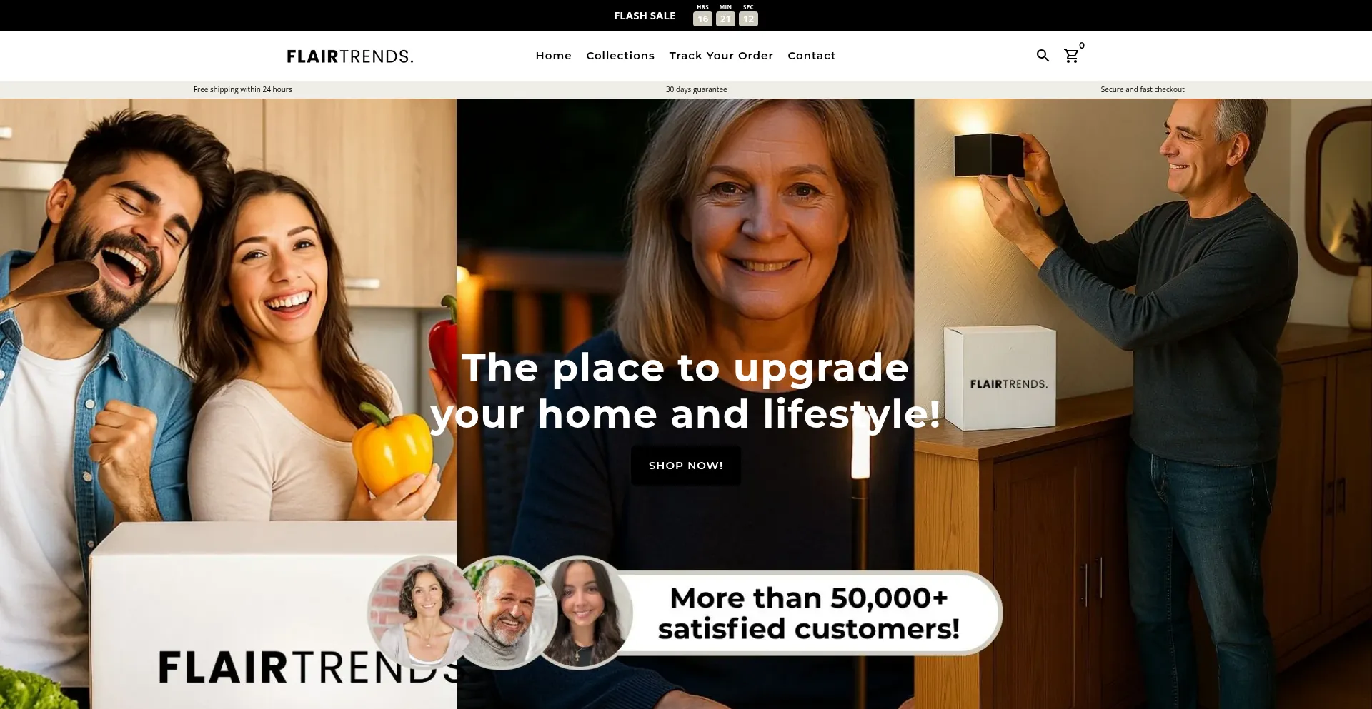 Website screenshot of Flairtrends.com