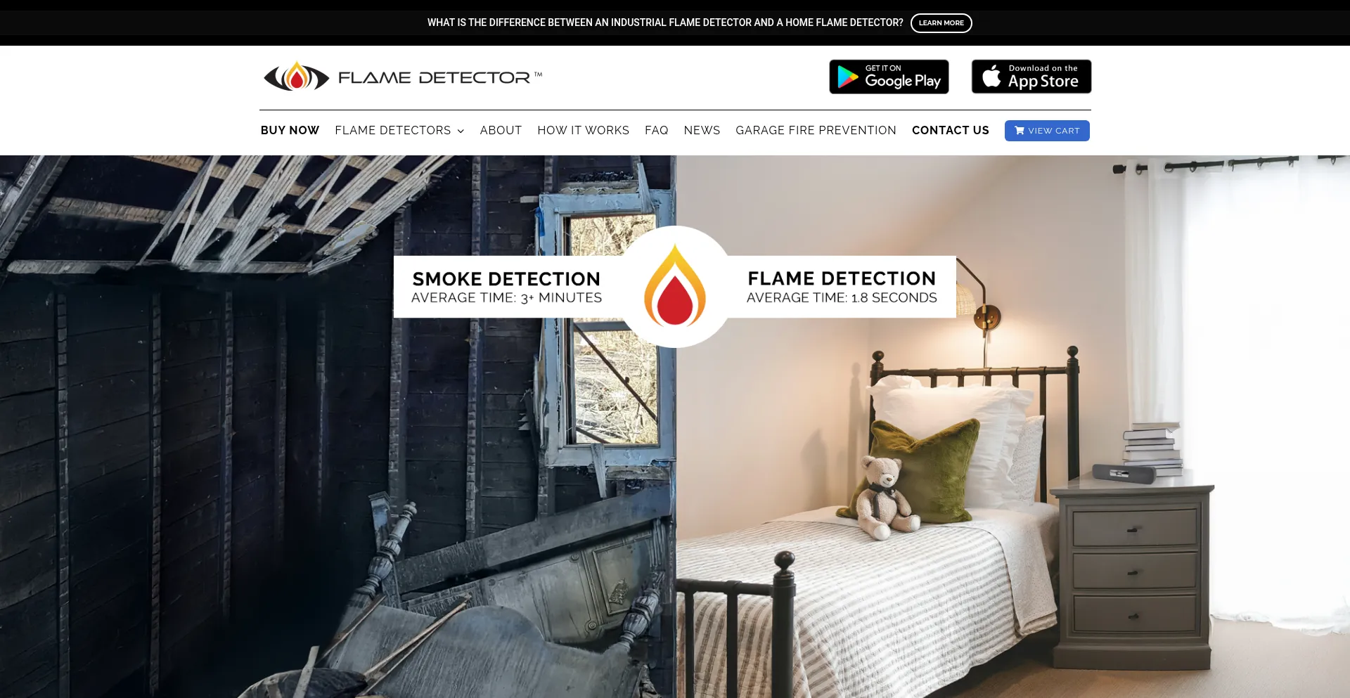 Website screenshot of Flamedetector.com