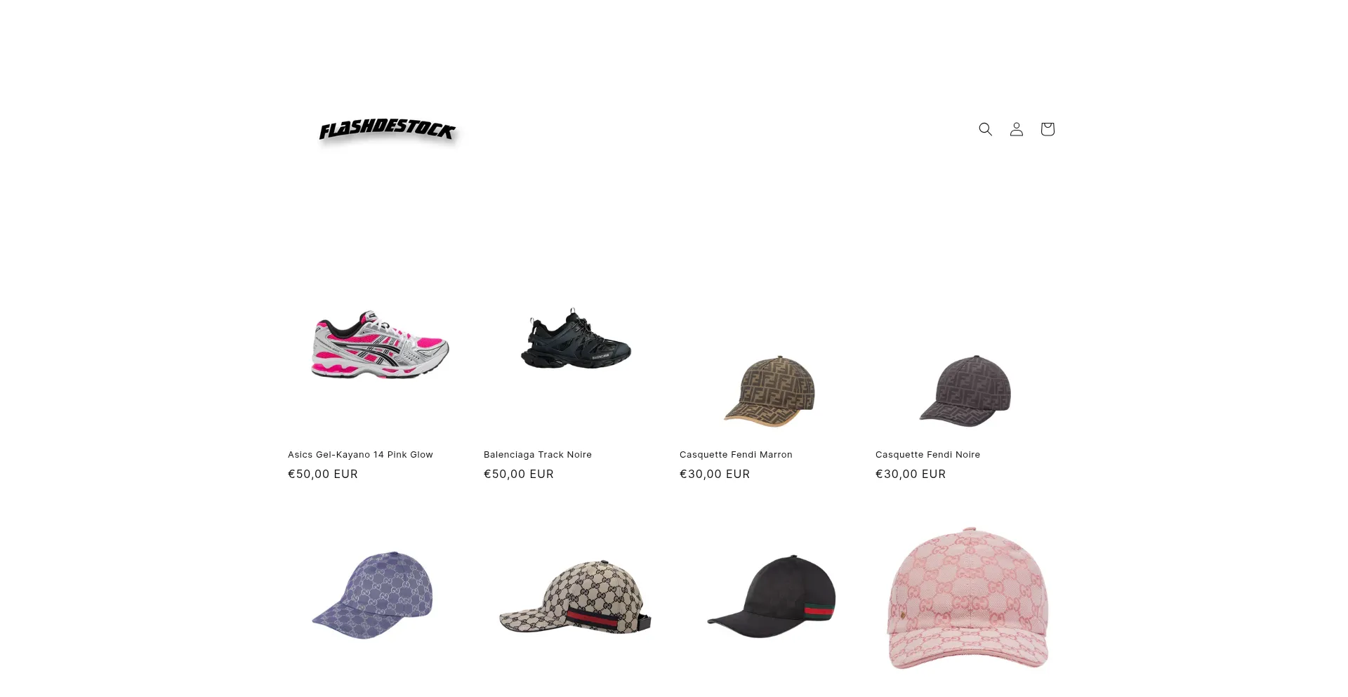 Website screenshot of Flashdestock.fr