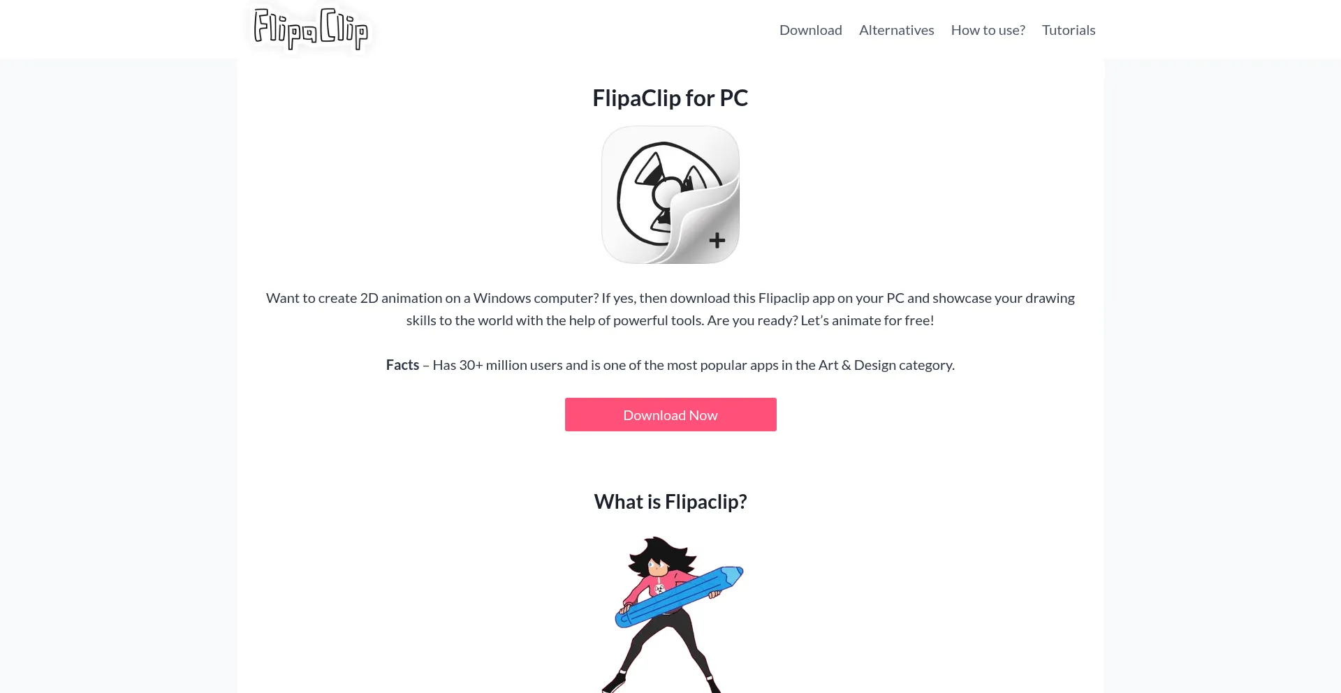 Website screenshot of Flipaclipforpc.com