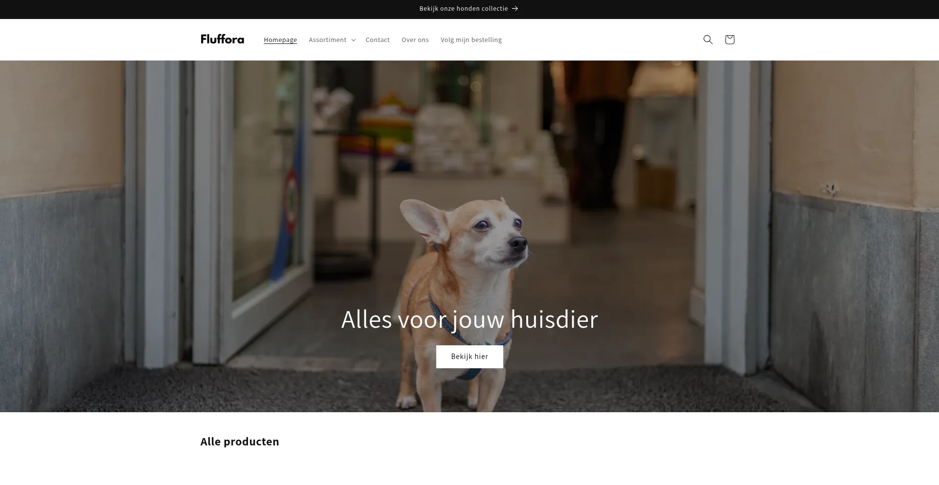 Website screenshot of Fluffora.nl