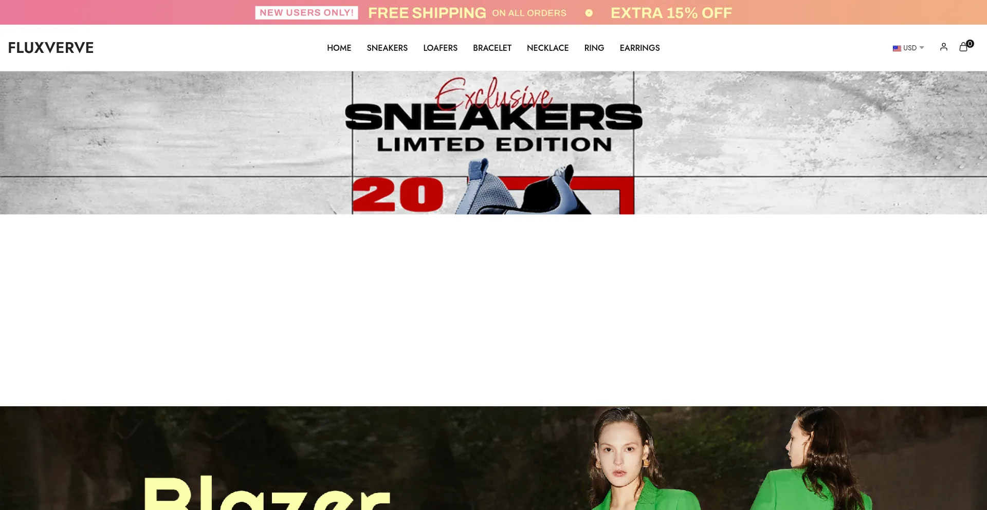 Website screenshot of Fluxverve.com