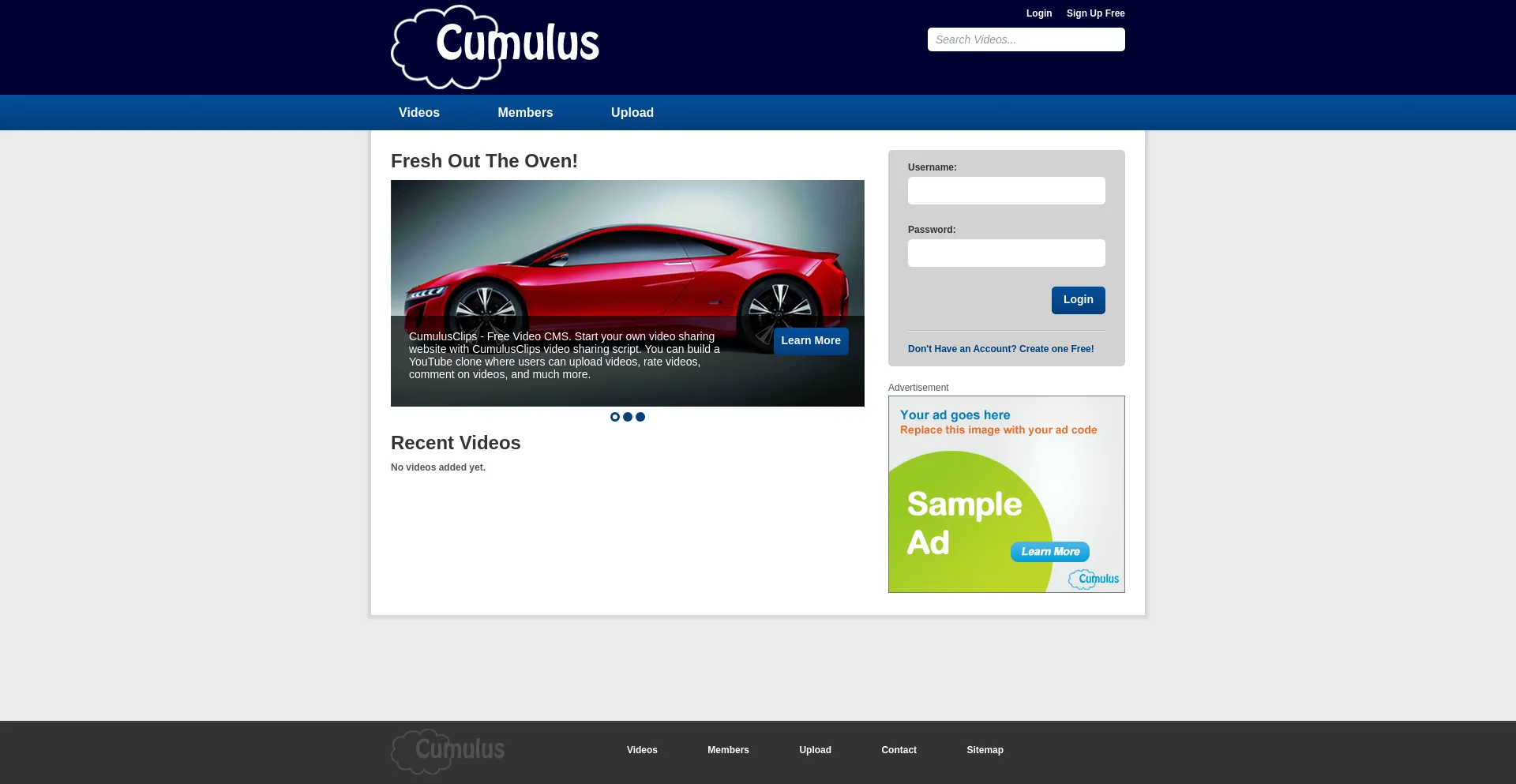 Website screenshot of Flvtv.com