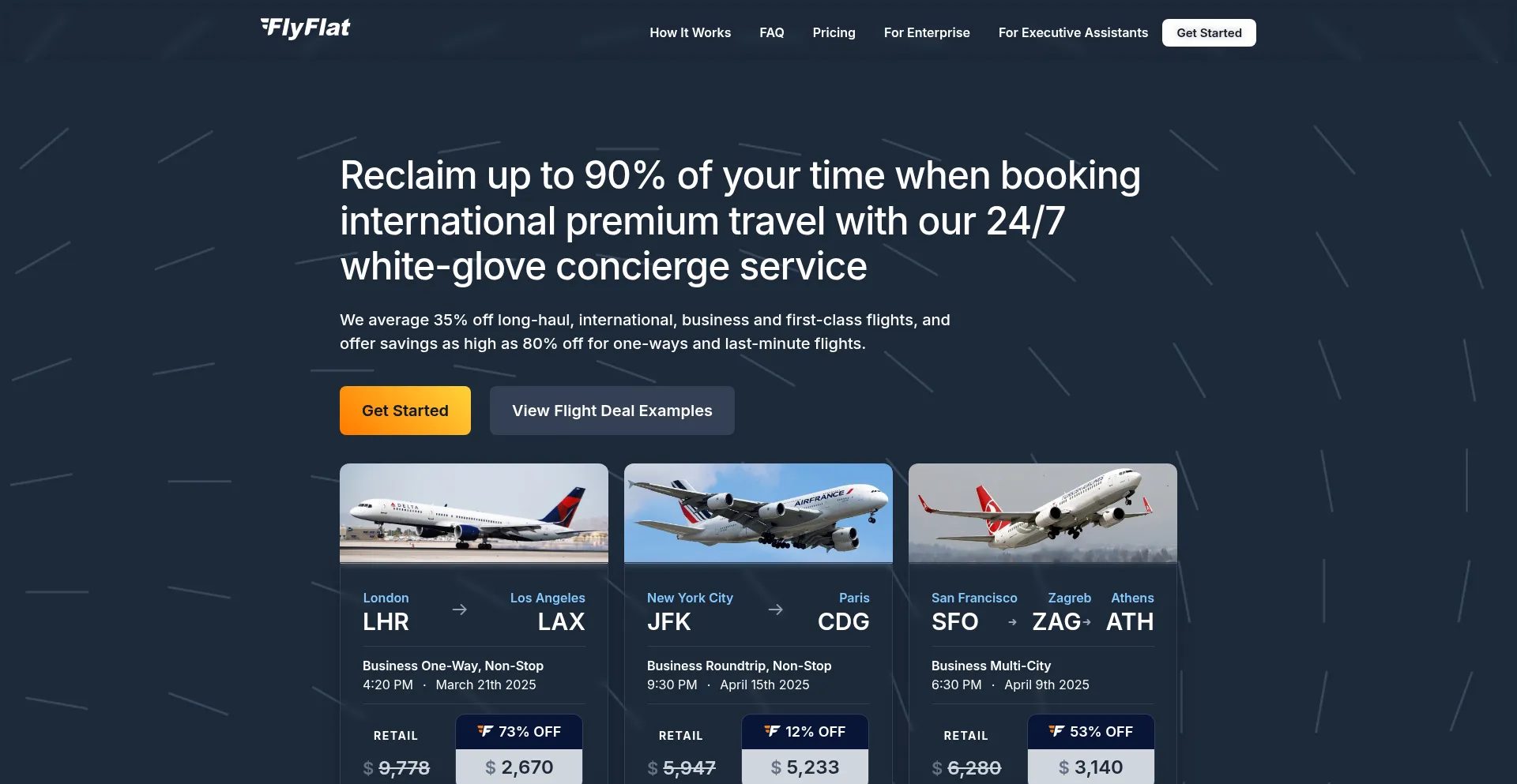 Website screenshot of Fly-flat.com