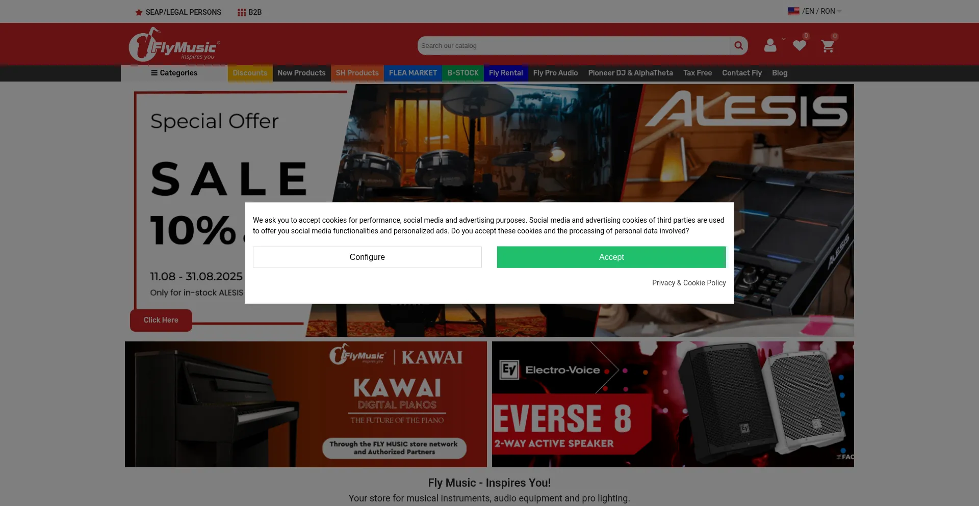 Website screenshot of Fly-music.eu