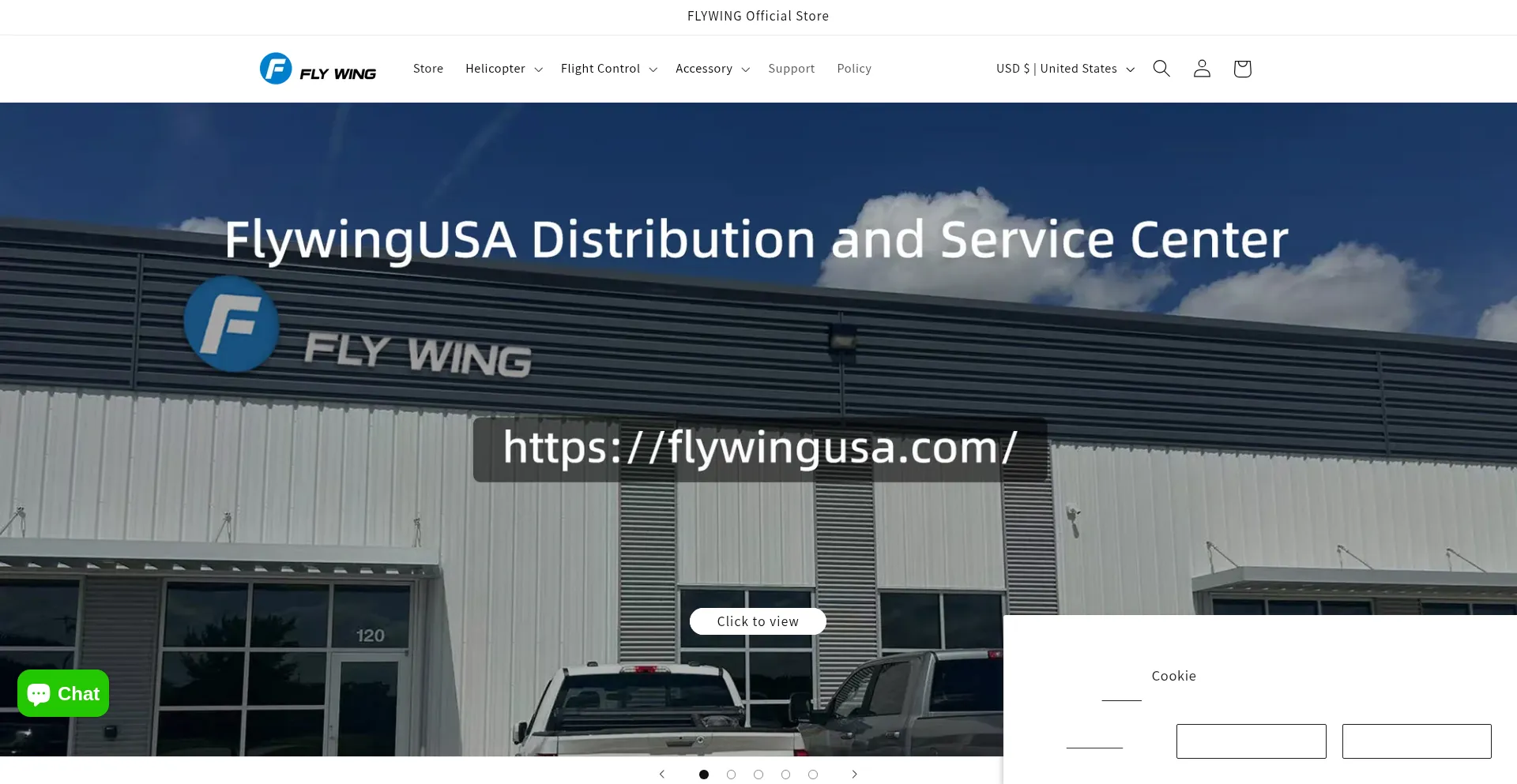 Website screenshot of Flywingrc.shop