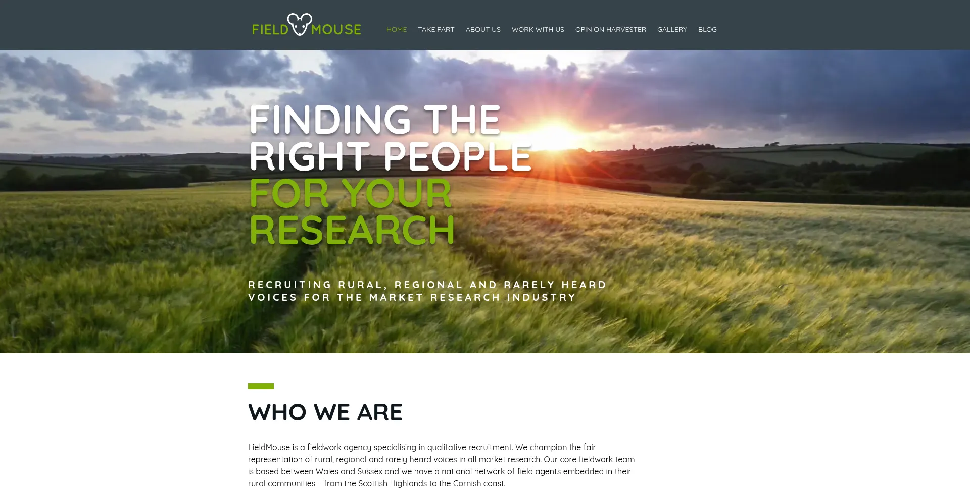 Website screenshot of Fmresearch.co.uk