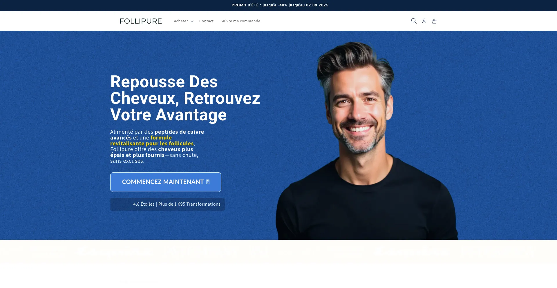 Website screenshot of Follipure.com