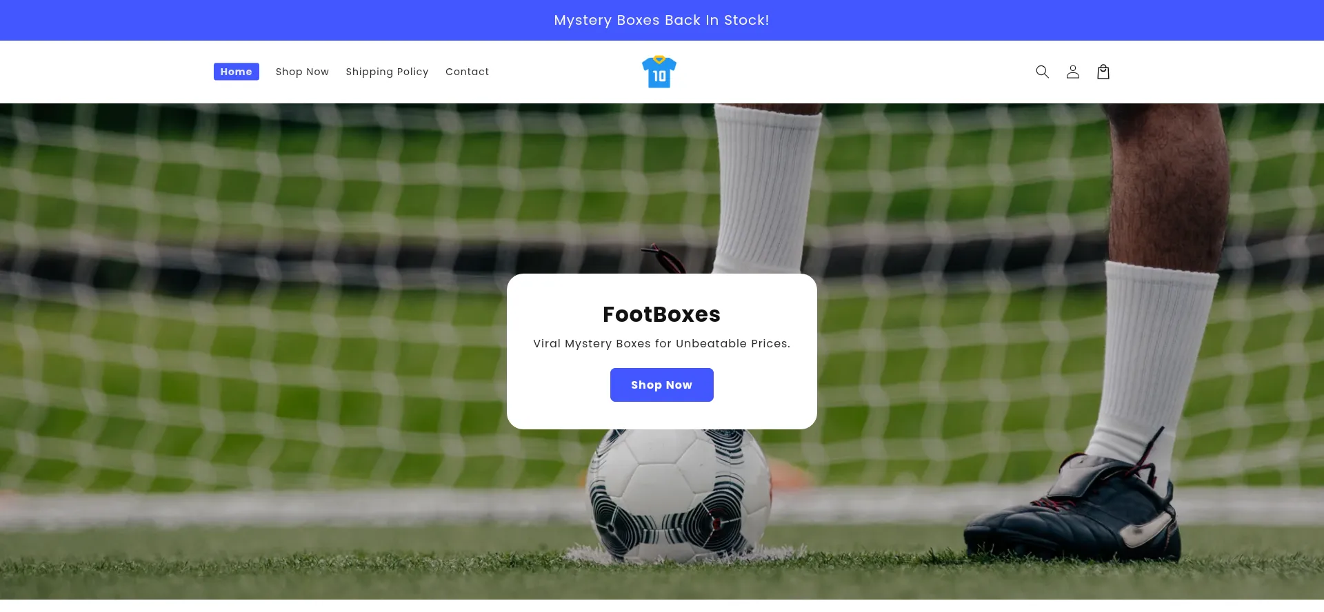 Website screenshot of Footboxes.com